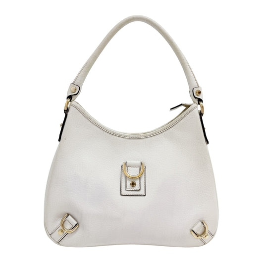 Abbey D-Ring GG White Leather Hobo Bag