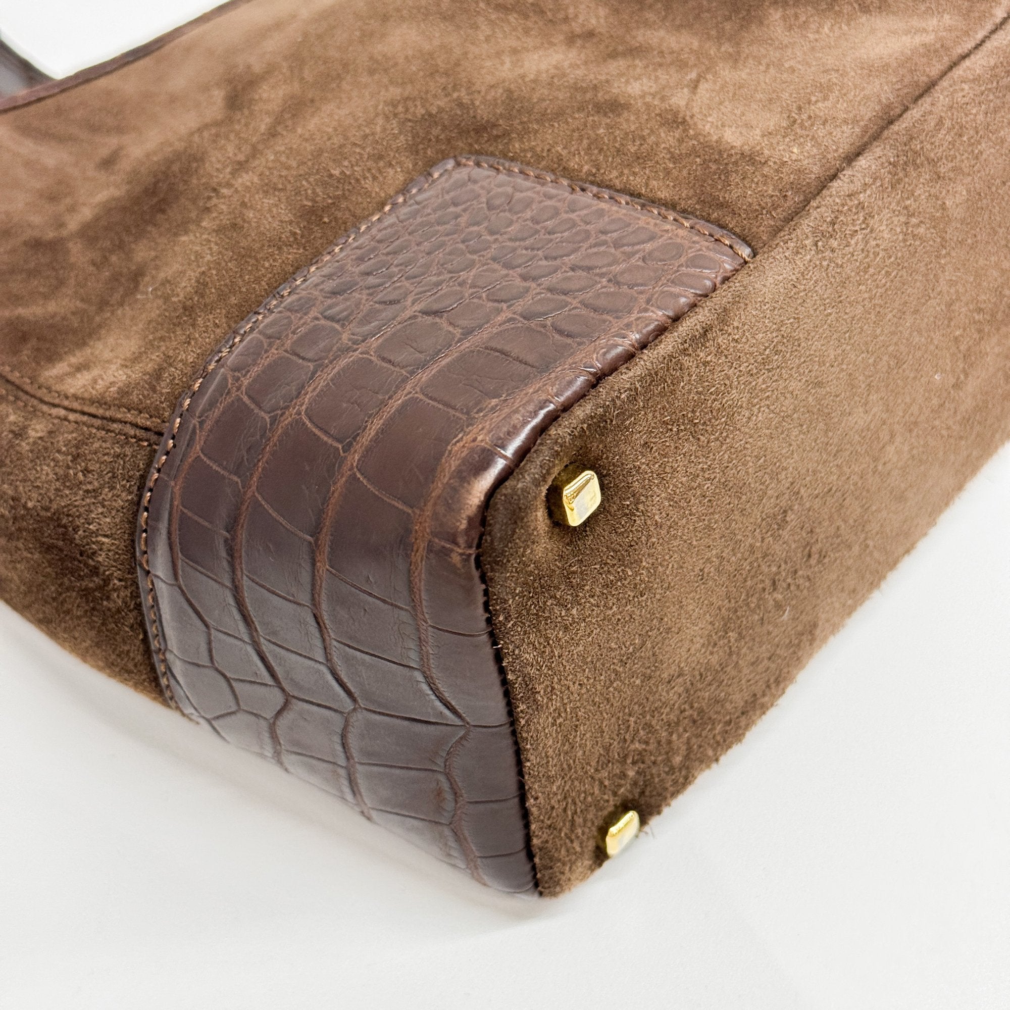 Brown Suede Shoulder Bag