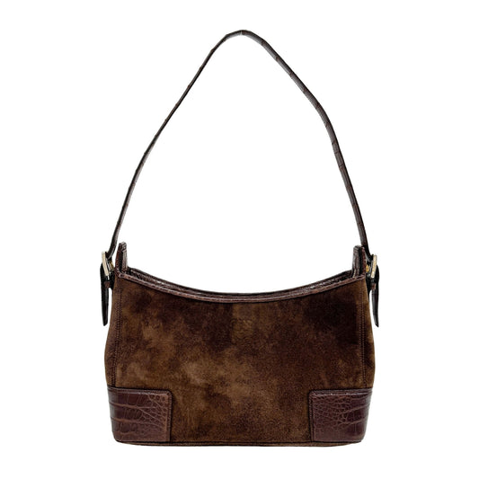Brown Suede Shoulder Bag
