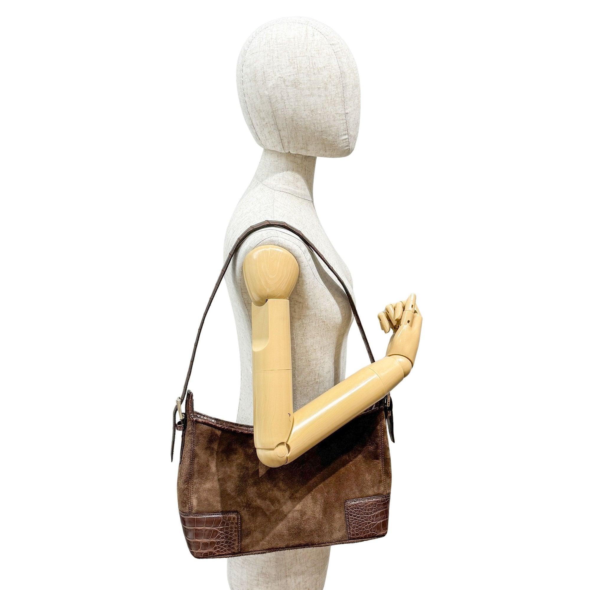 Brown Suede Shoulder Bag