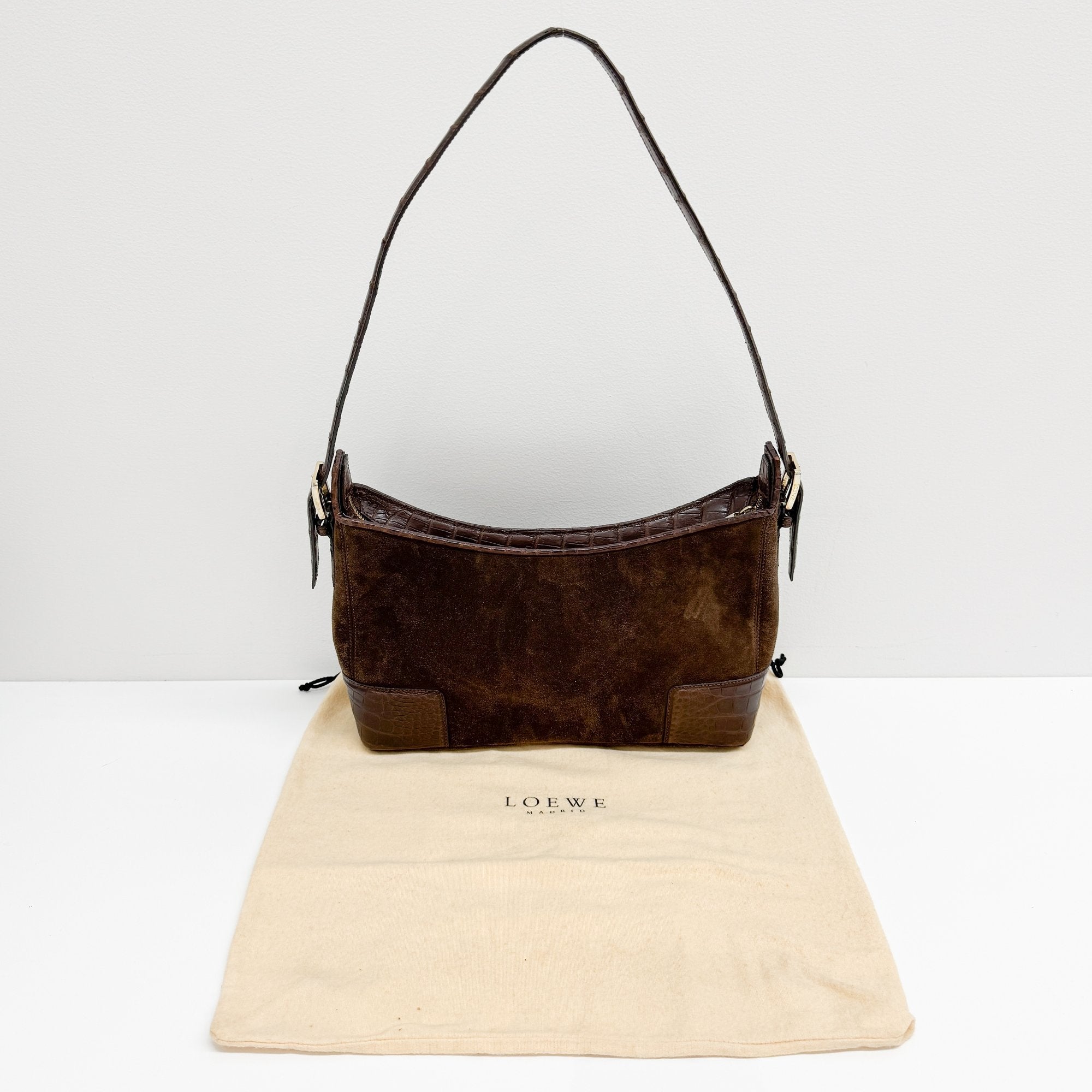 Brown Suede Shoulder Bag