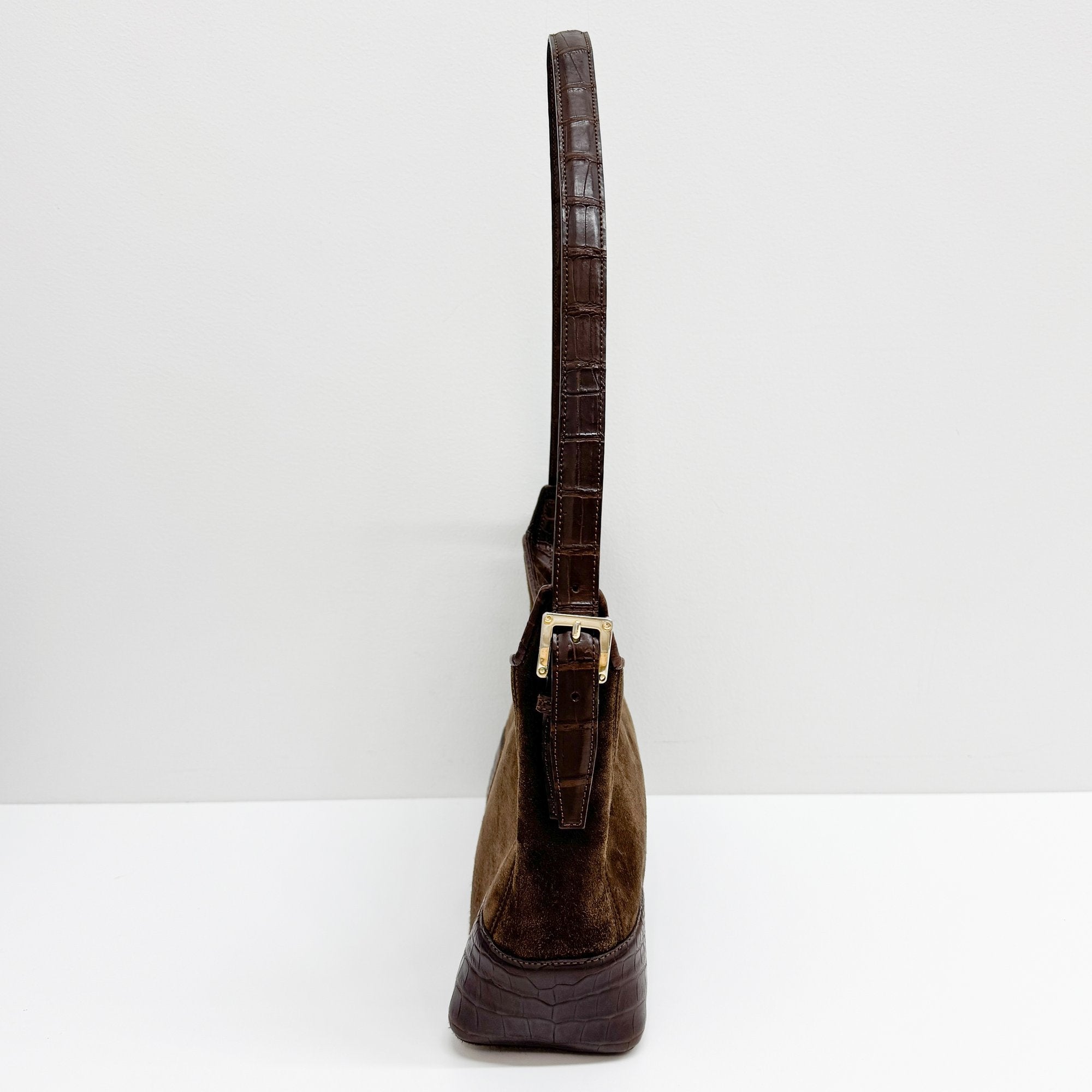 Brown Suede Shoulder Bag