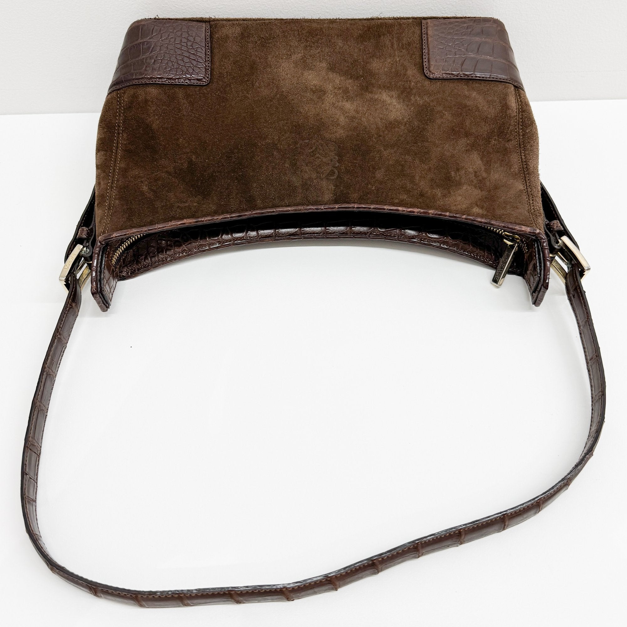 Brown Suede Shoulder Bag