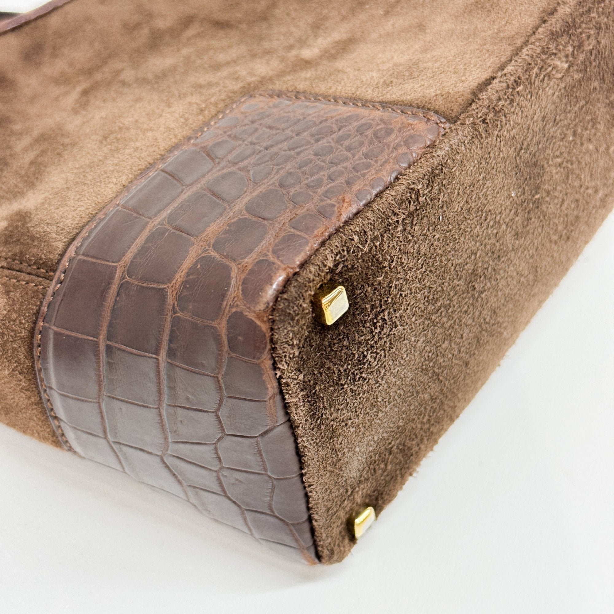 Brown Suede Shoulder Bag