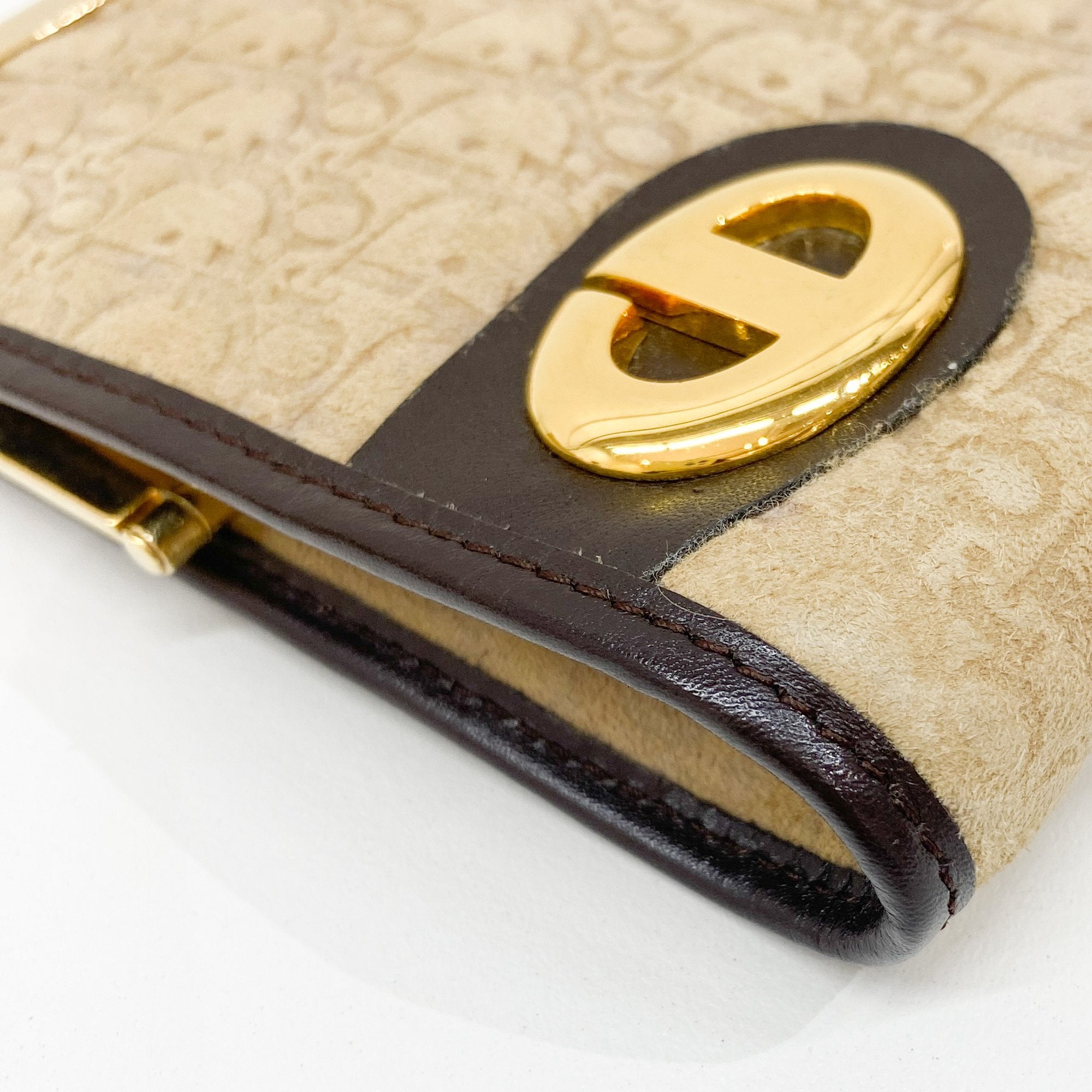 Trotter Beige Suede Clutch Bag