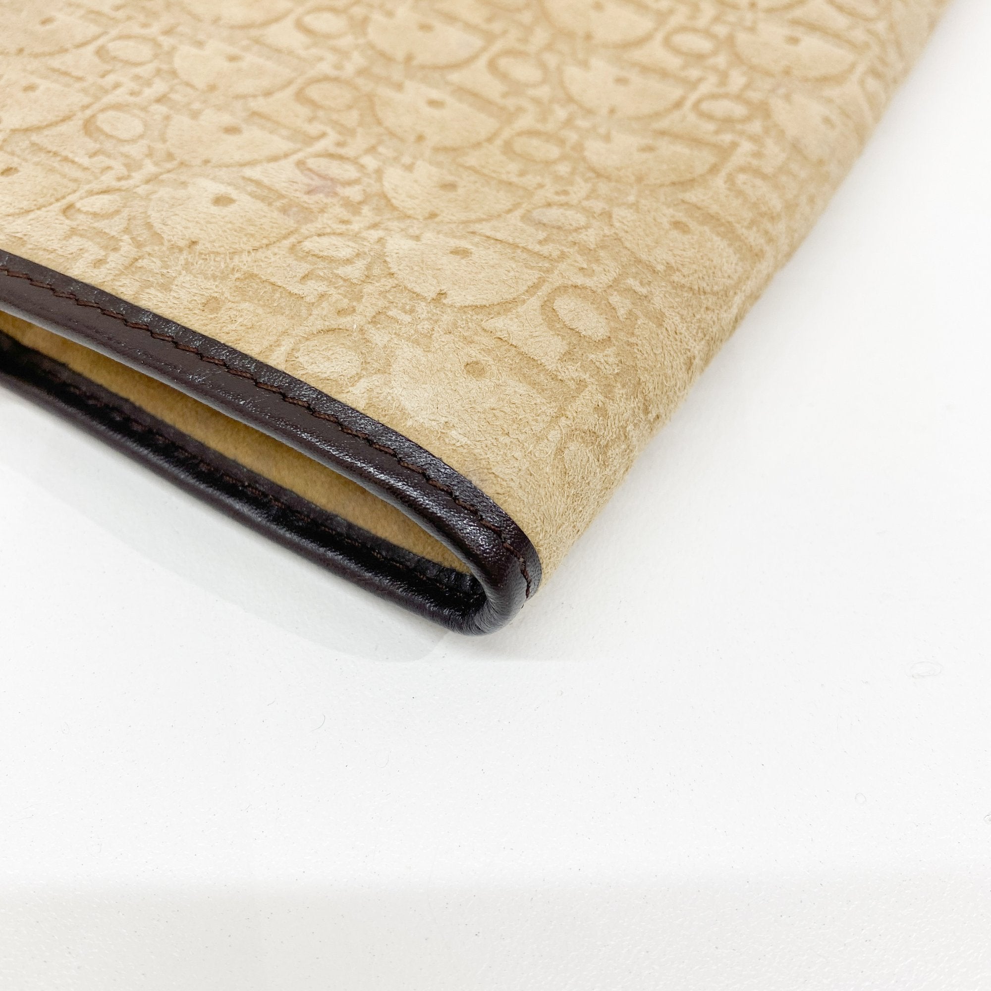 Trotter Beige Suede Clutch Bag