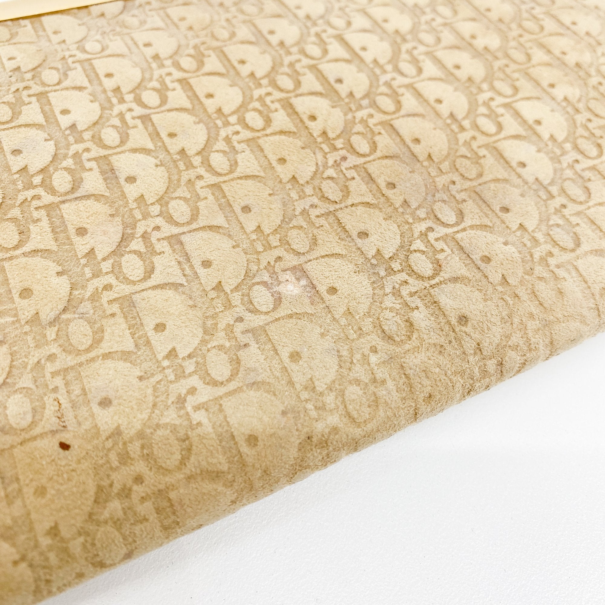 Trotter Beige Suede Clutch Bag