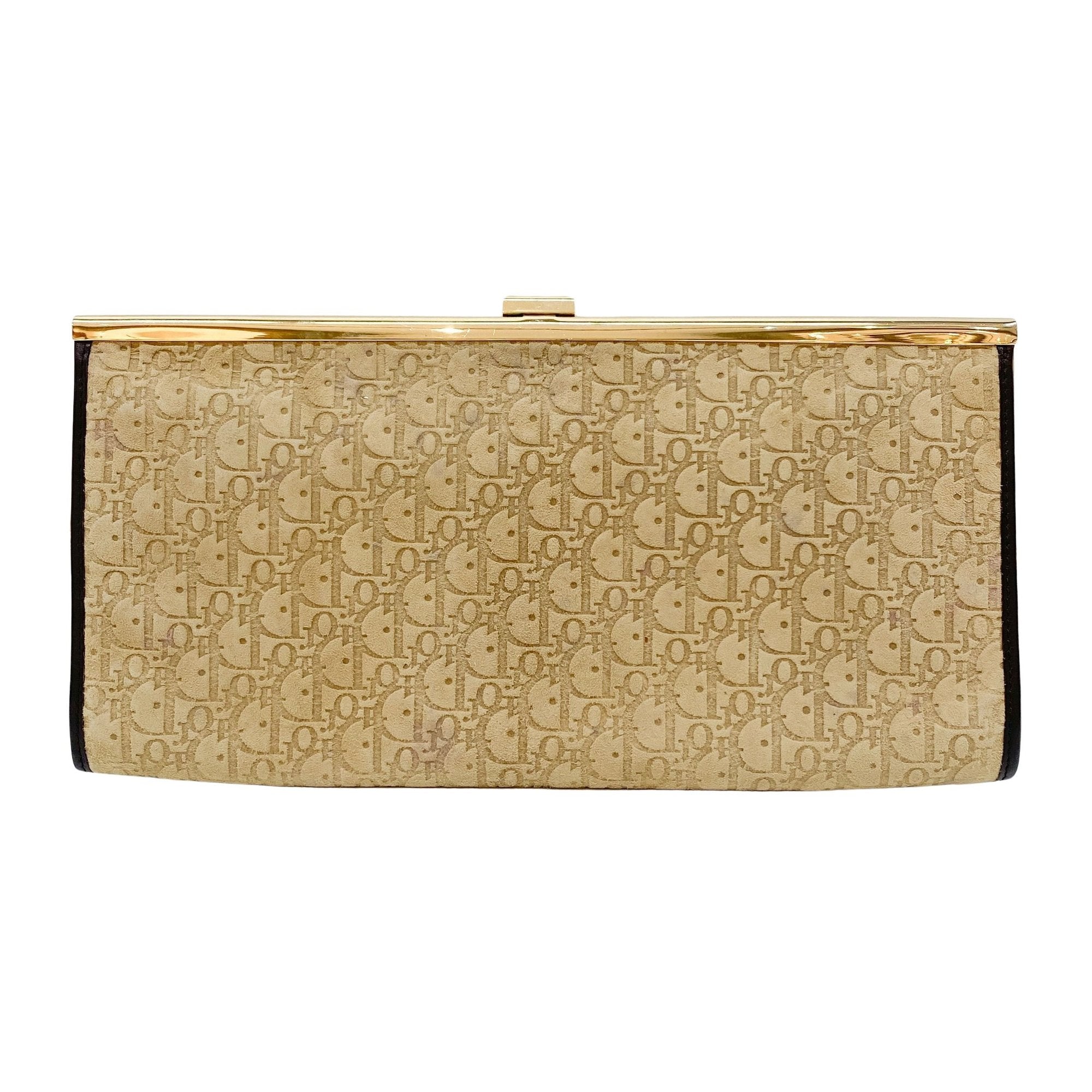 Trotter Beige Suede Clutch Bag