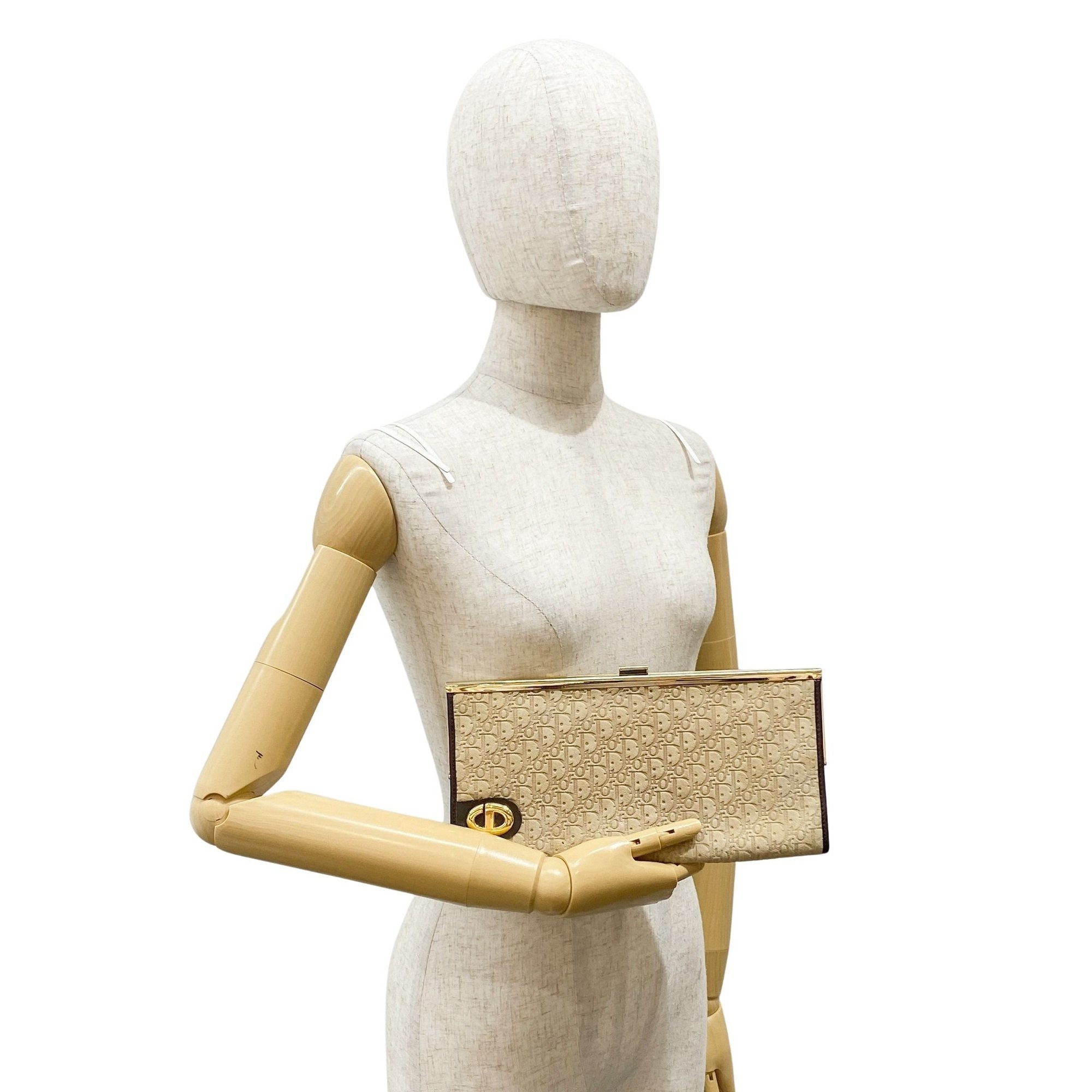 Trotter Beige Suede Clutch Bag