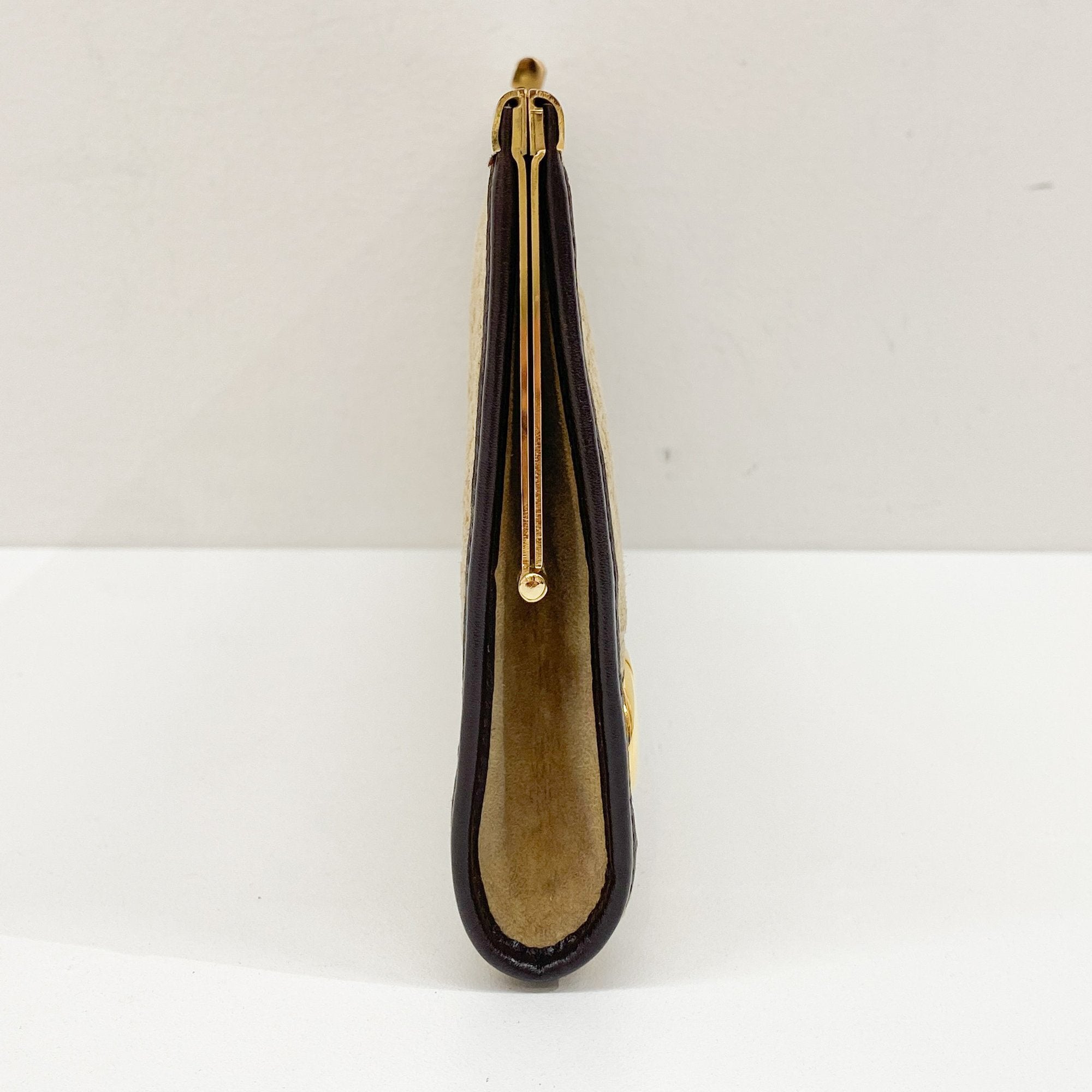 Trotter Beige Suede Clutch Bag