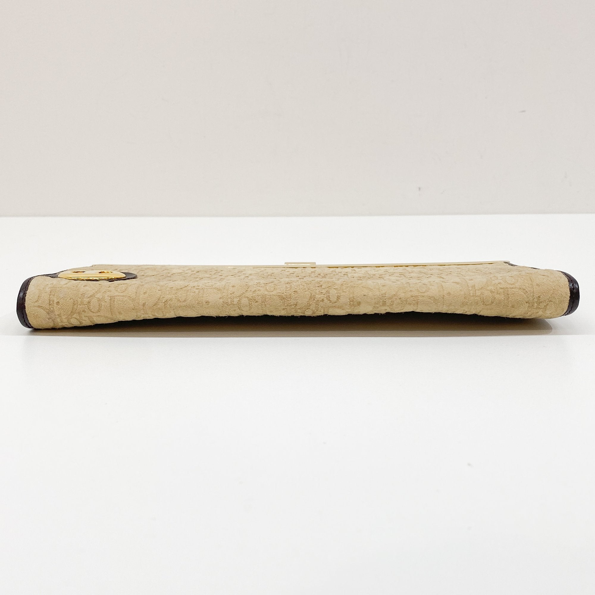 Trotter Beige Suede Clutch Bag