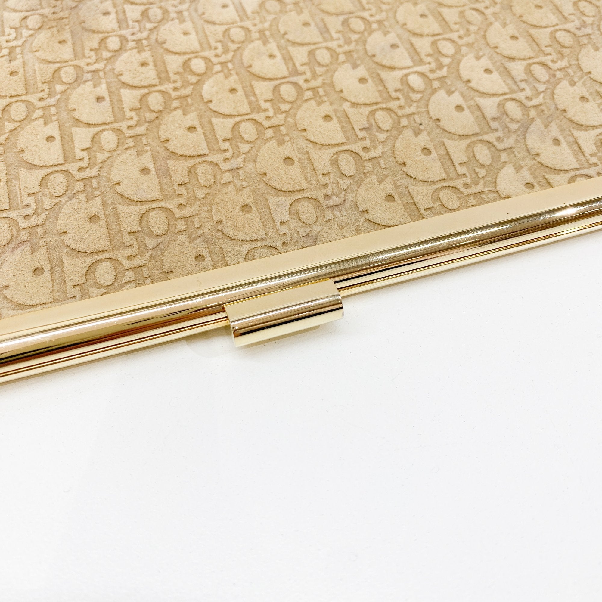 Trotter Beige Suede Clutch Bag