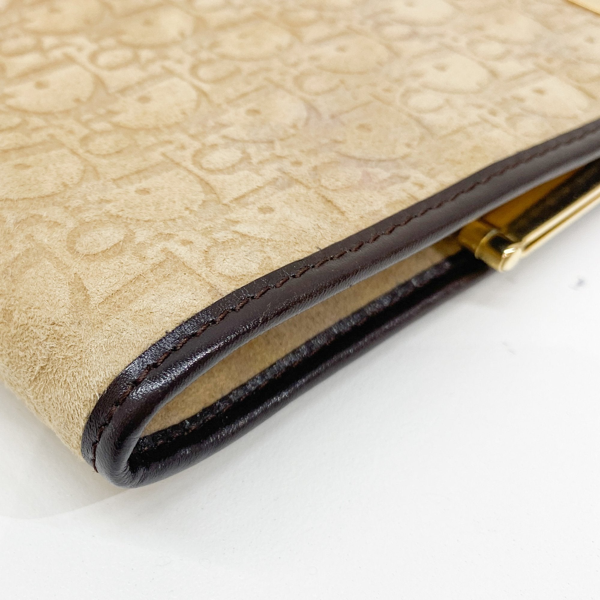 Trotter Beige Suede Clutch Bag