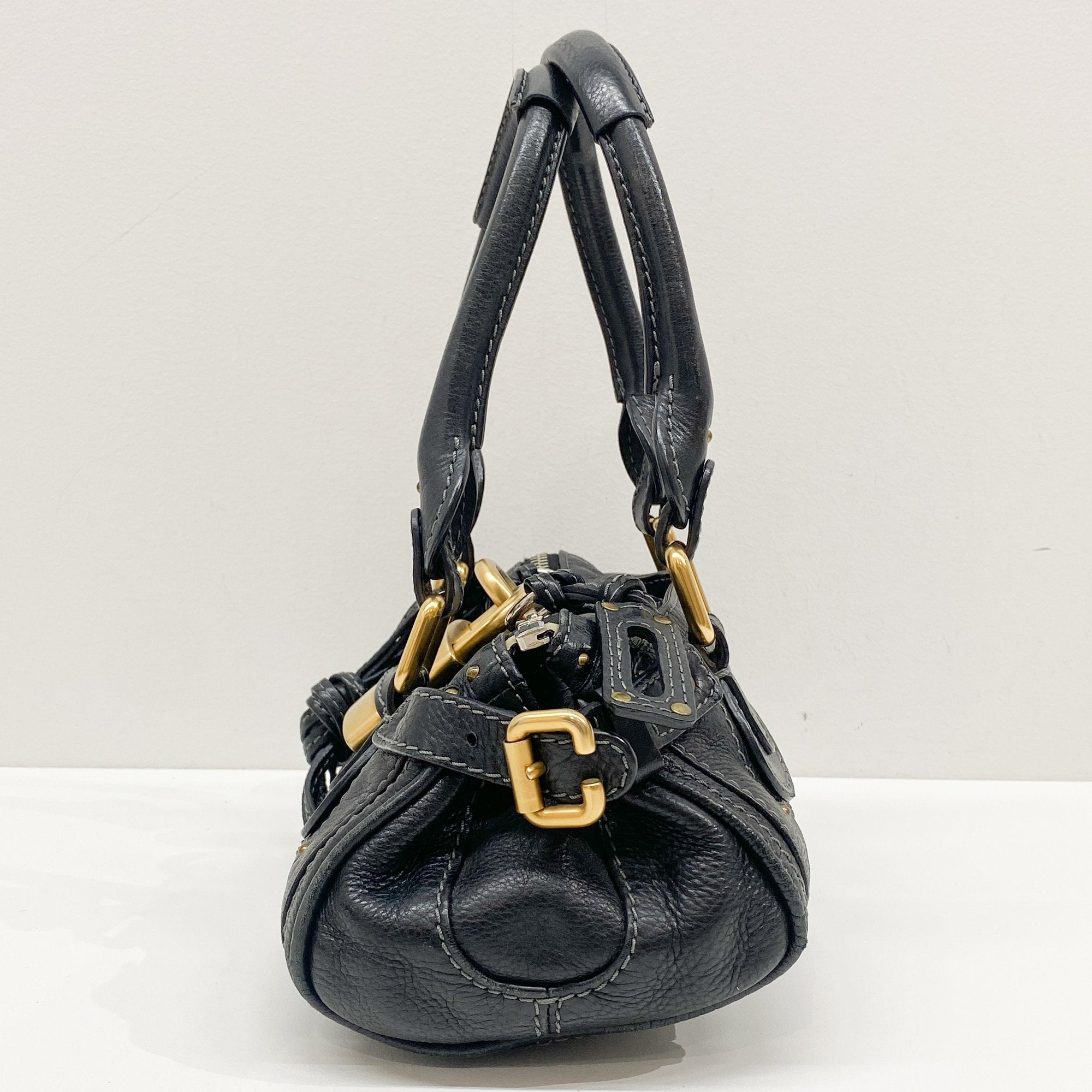 Paddington Black Leather Shoulder Bag