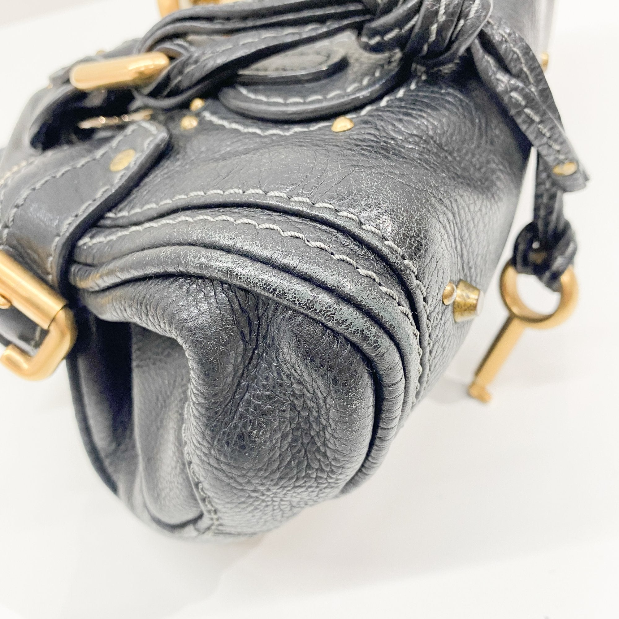 Paddington Black Leather Shoulder Bag