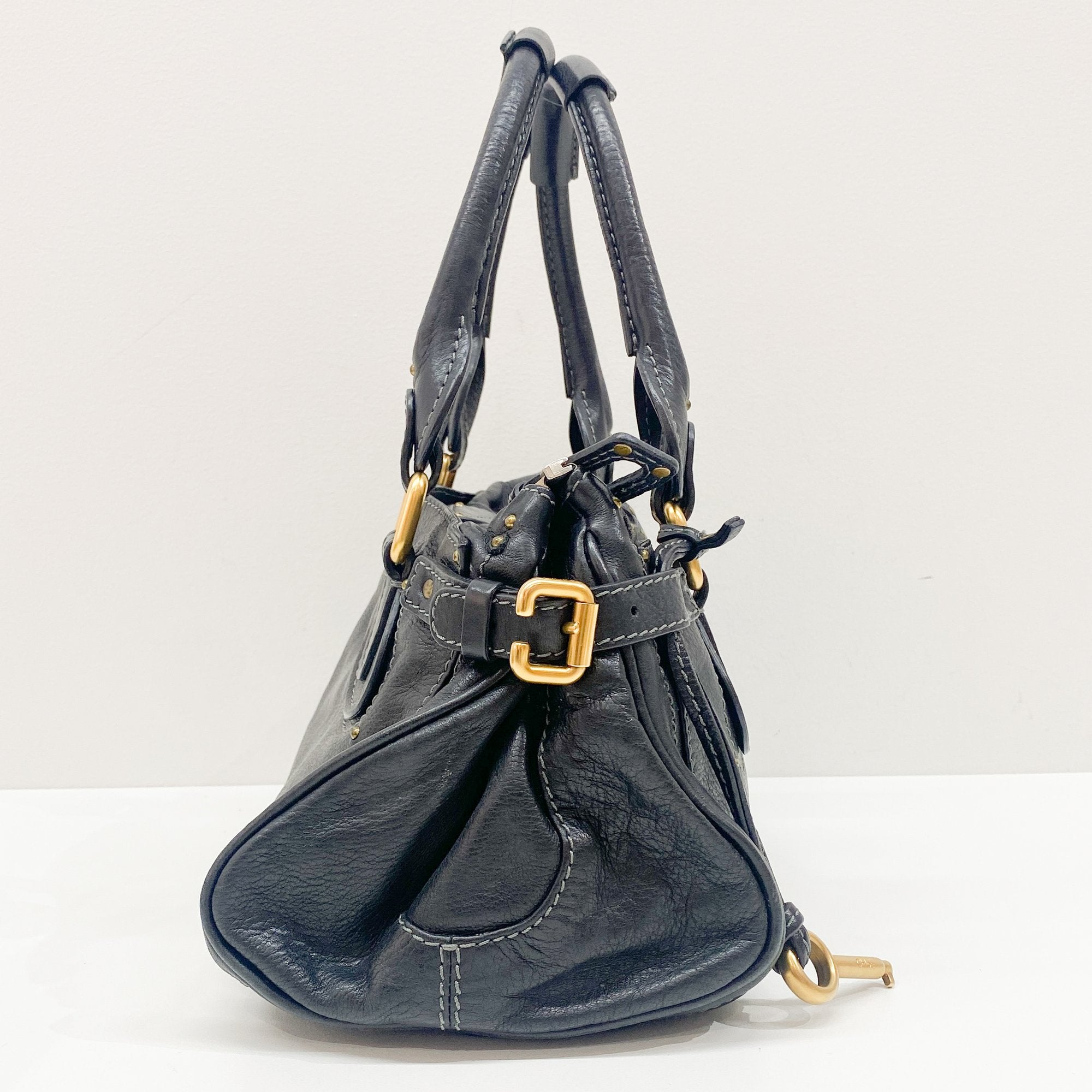 Paddington Black Leather Shoulder Bag