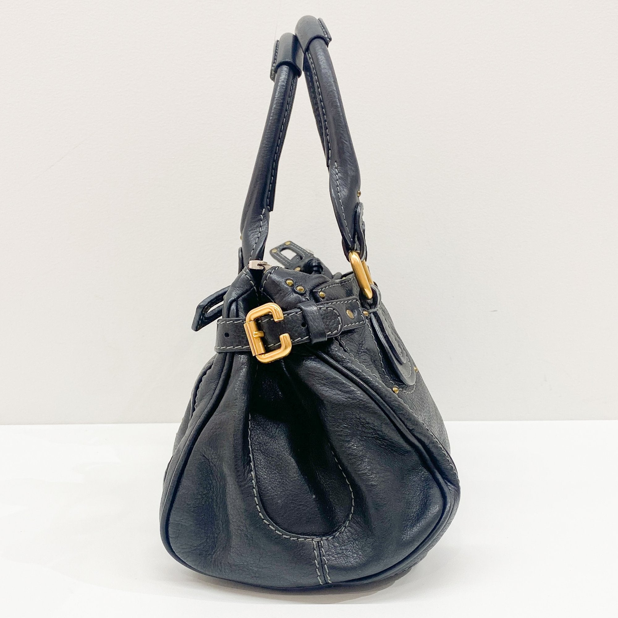 Paddington Black Leather Shoulder Bag