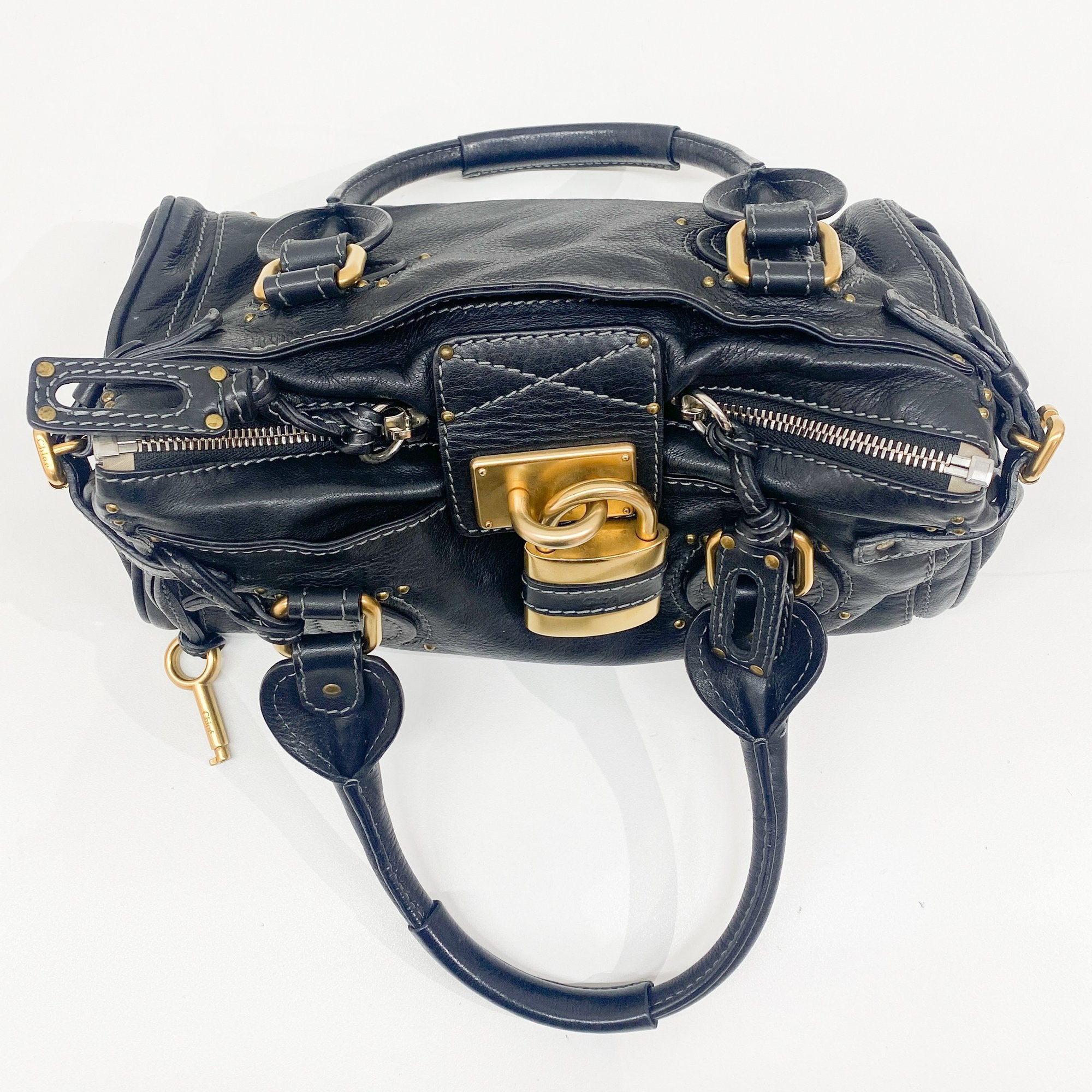 Paddington Black Leather Shoulder Bag