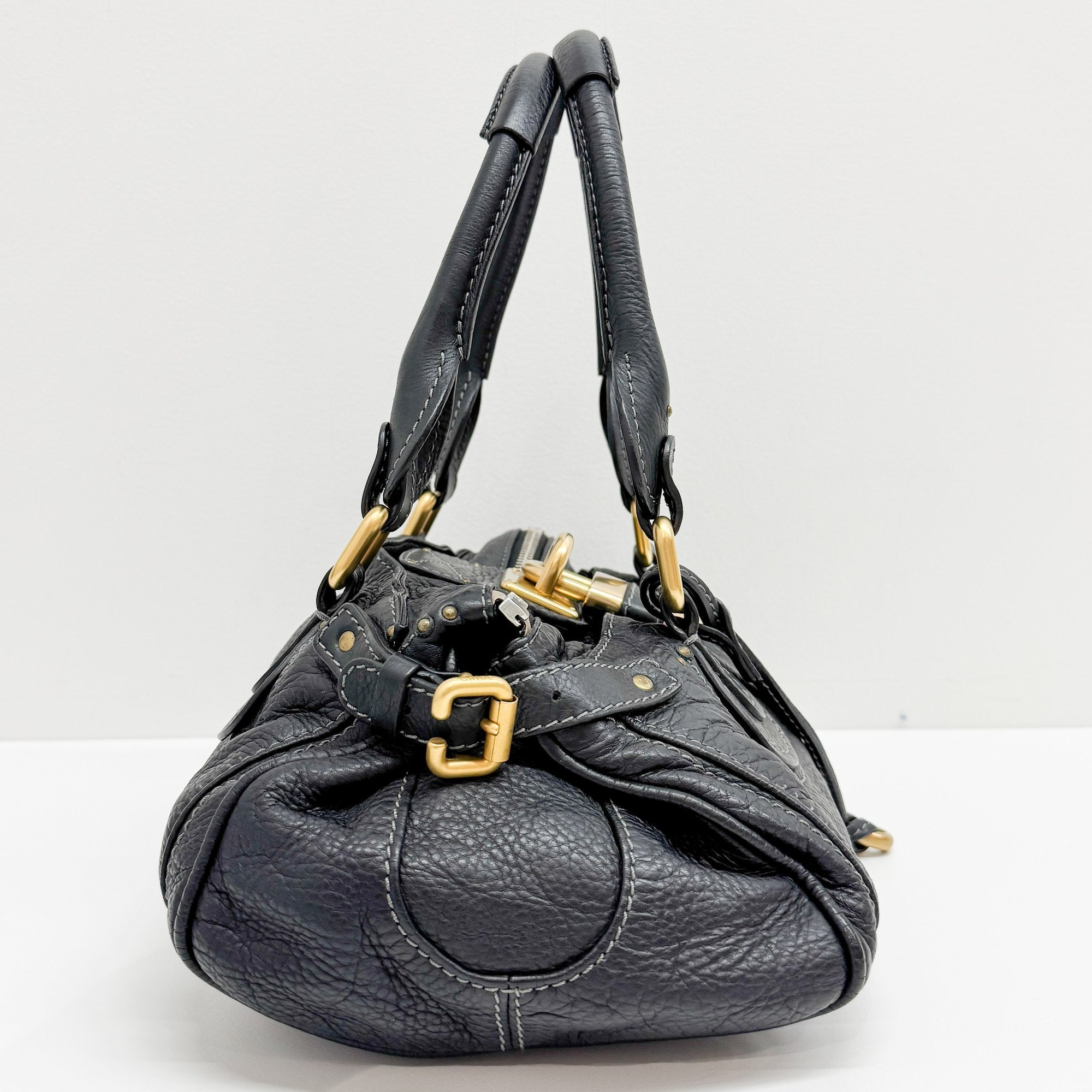 Paddington Black Leather Shoulder Bag