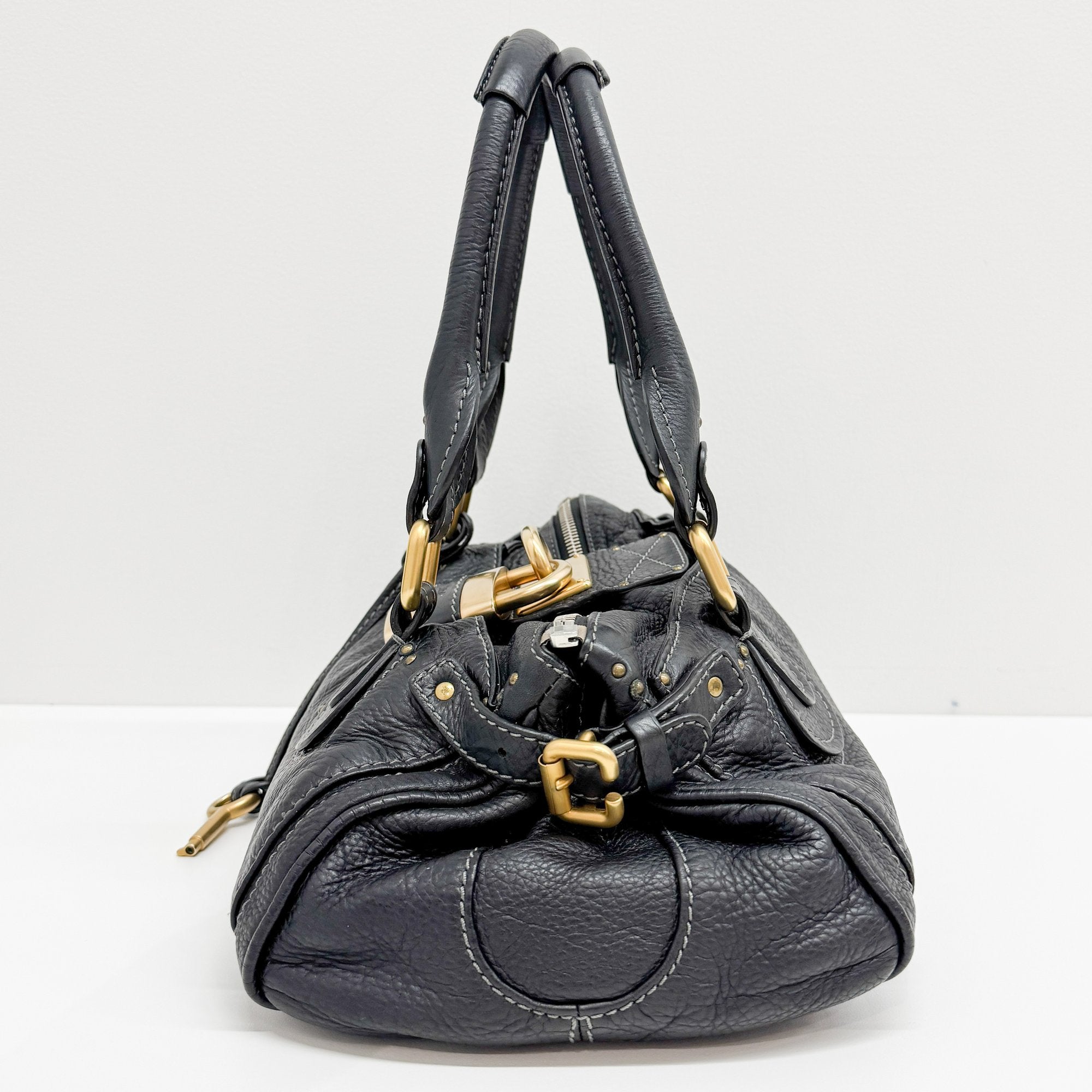 Paddington Black Leather Shoulder Bag