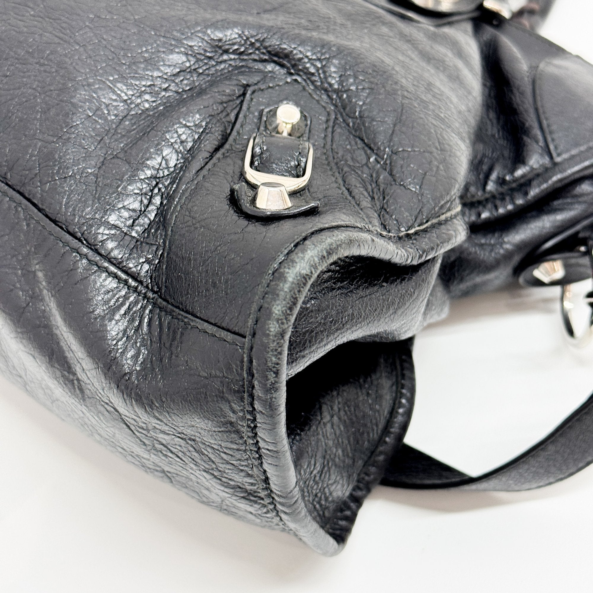 The City Black Leather Two Way Bag