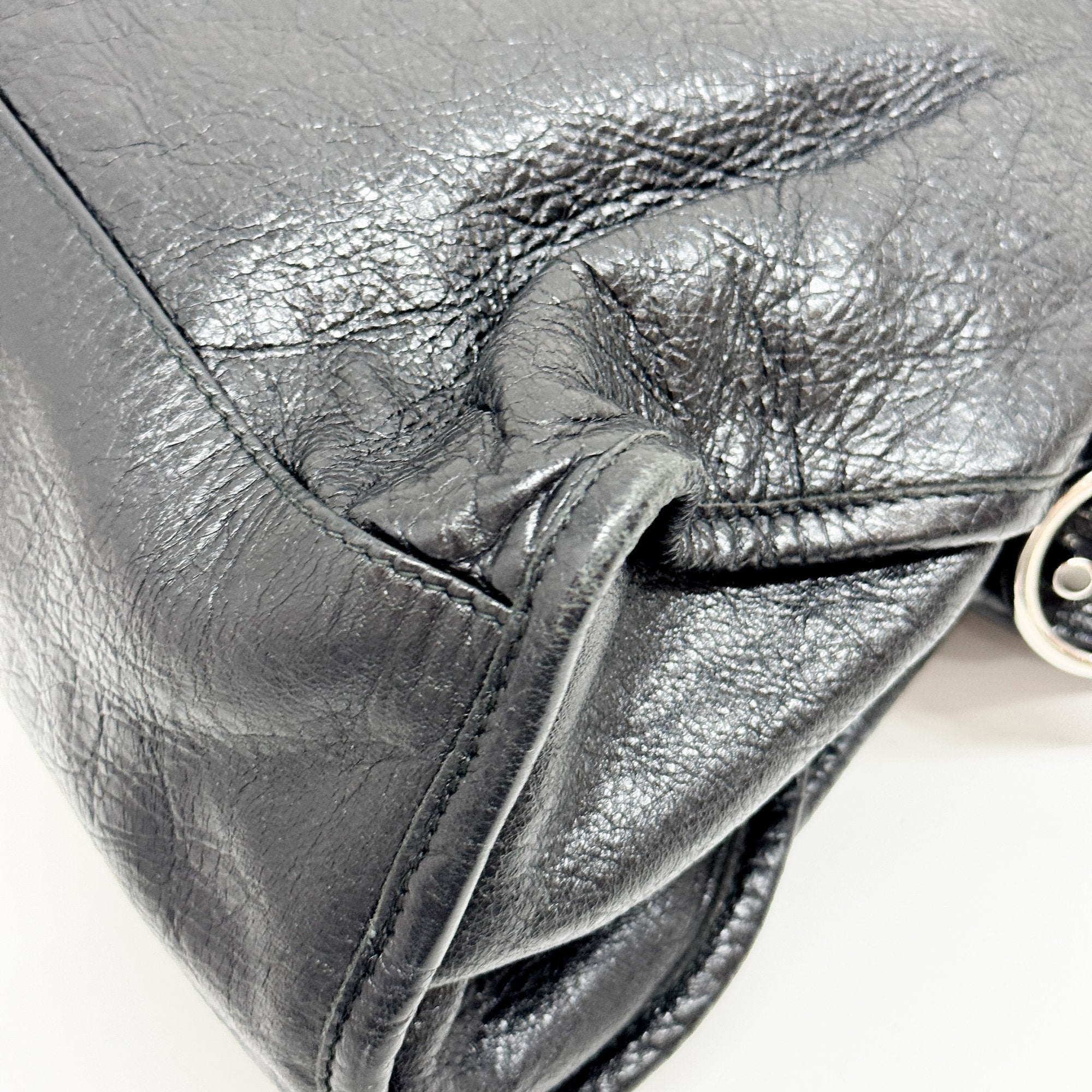 The City Black Leather Two Way Bag