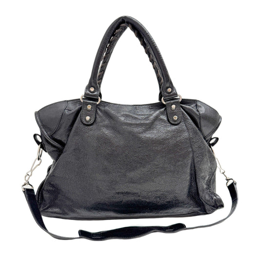 The City Black Leather Two Way Bag