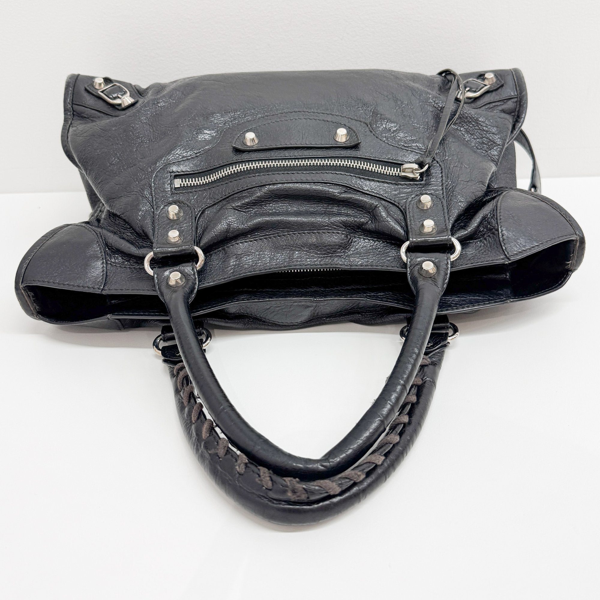 The City Black Leather Two Way Bag