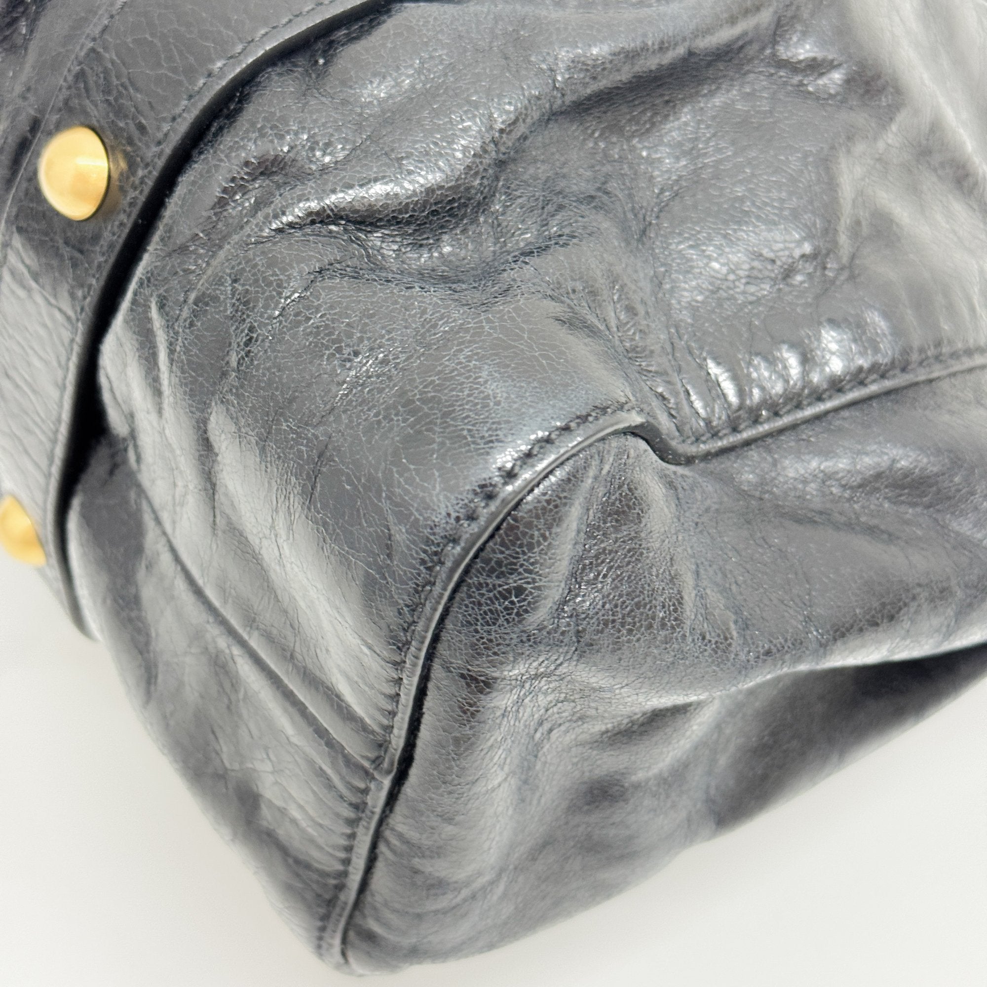 Vitello Black Calfskin Leather Two Way Bag