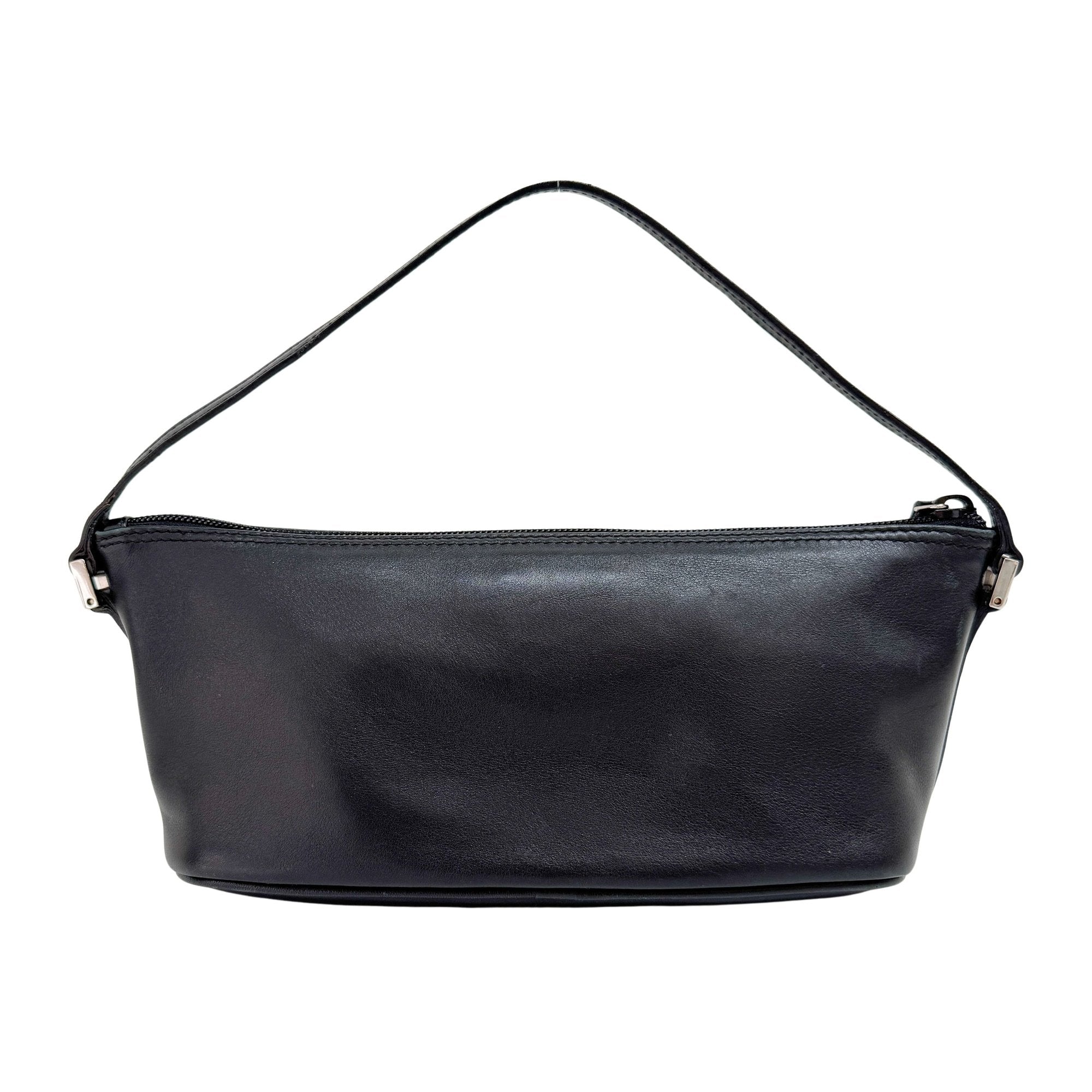 Black Leather Pouch Hand Bag