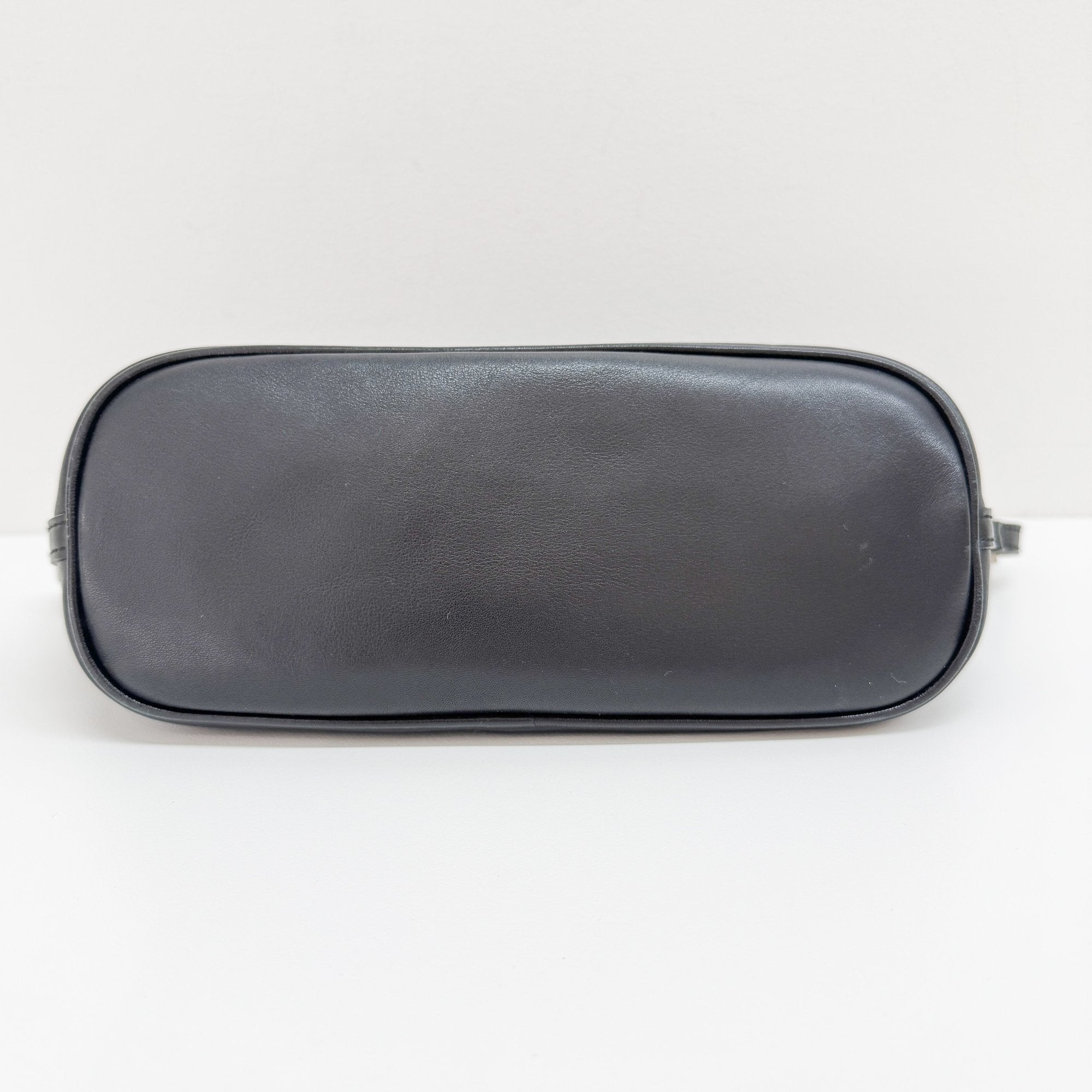 Black Leather Pouch Hand Bag