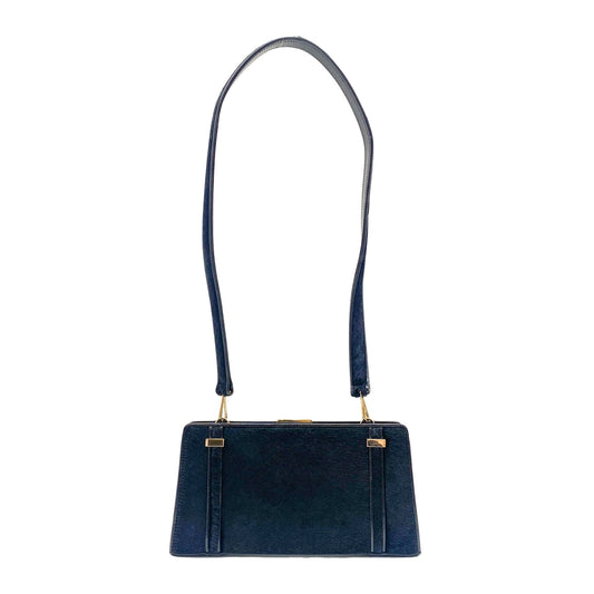 Black Pony Hair with Gold Hardware Shoulder Bag