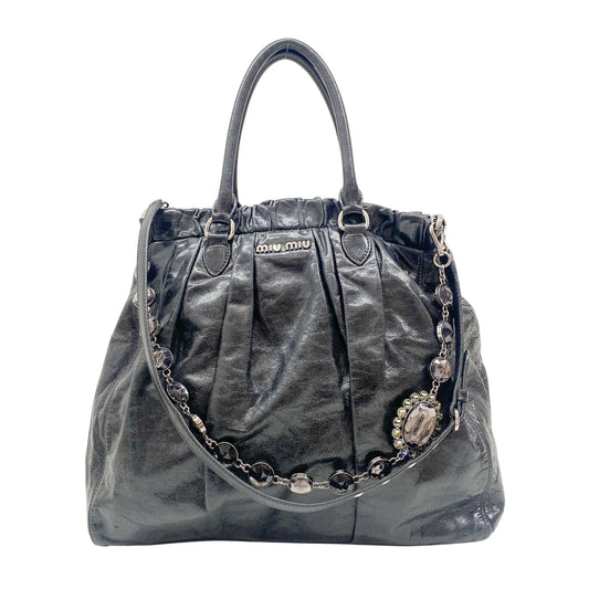 Black Leather Two Way Bag