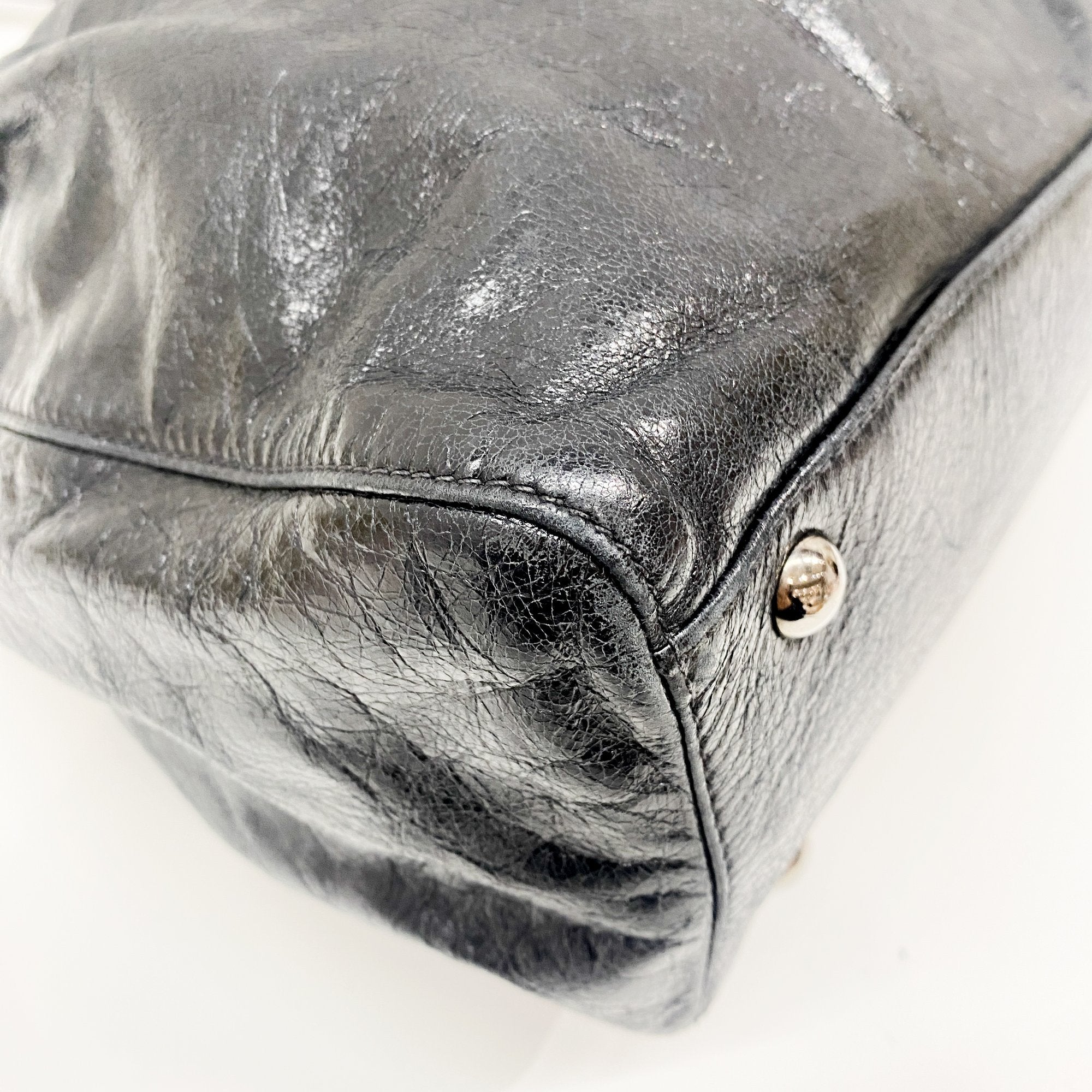 Black Leather Two Way Bag