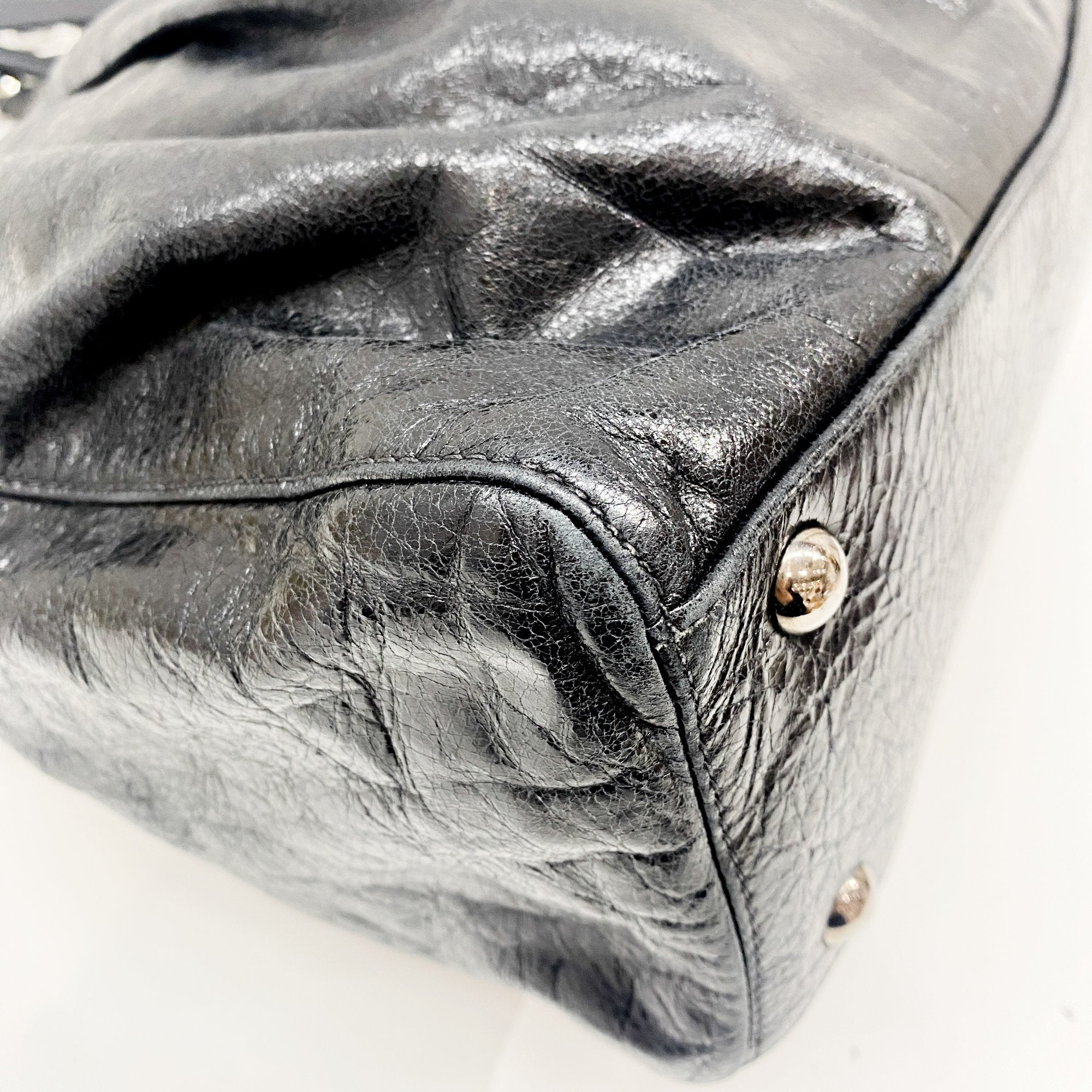 Black Leather Two Way Bag