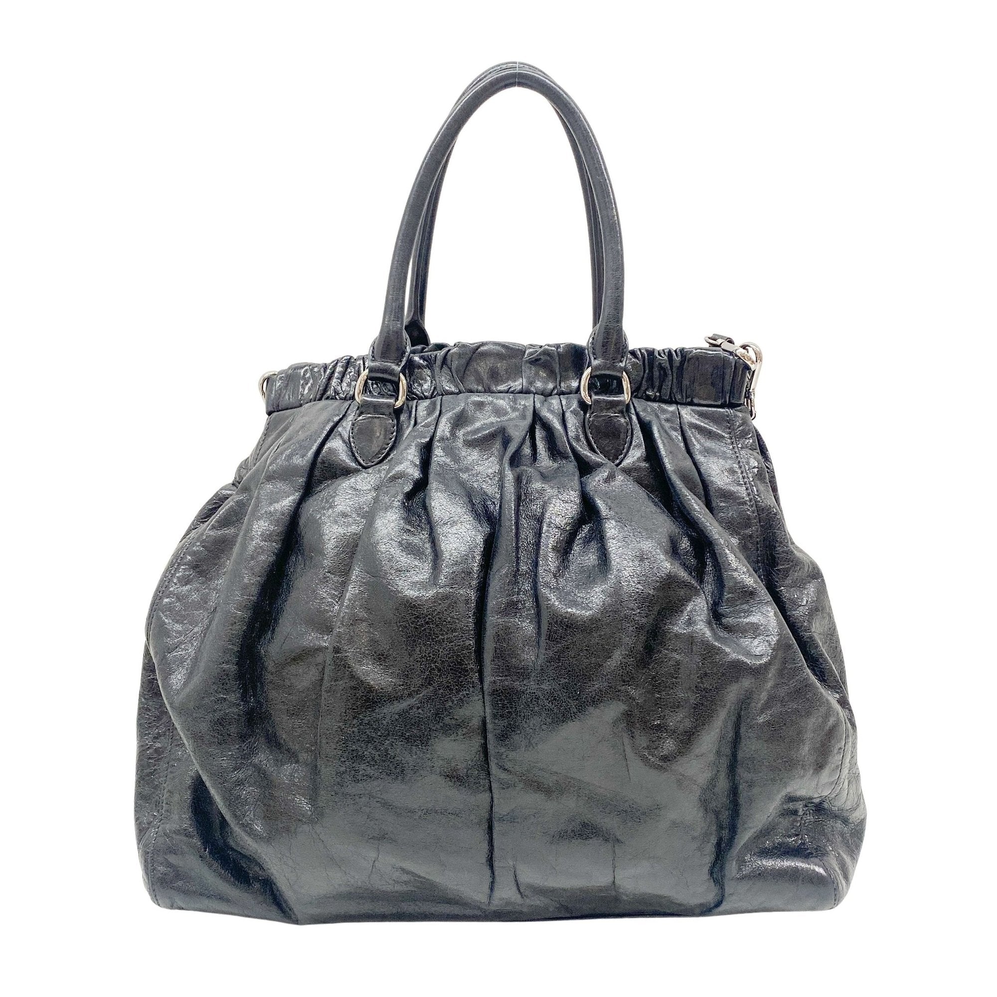 Black Leather Two Way Bag