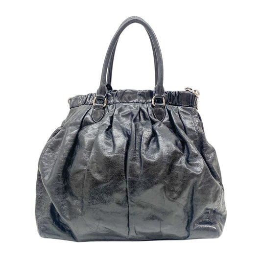 Black Leather Two Way Bag