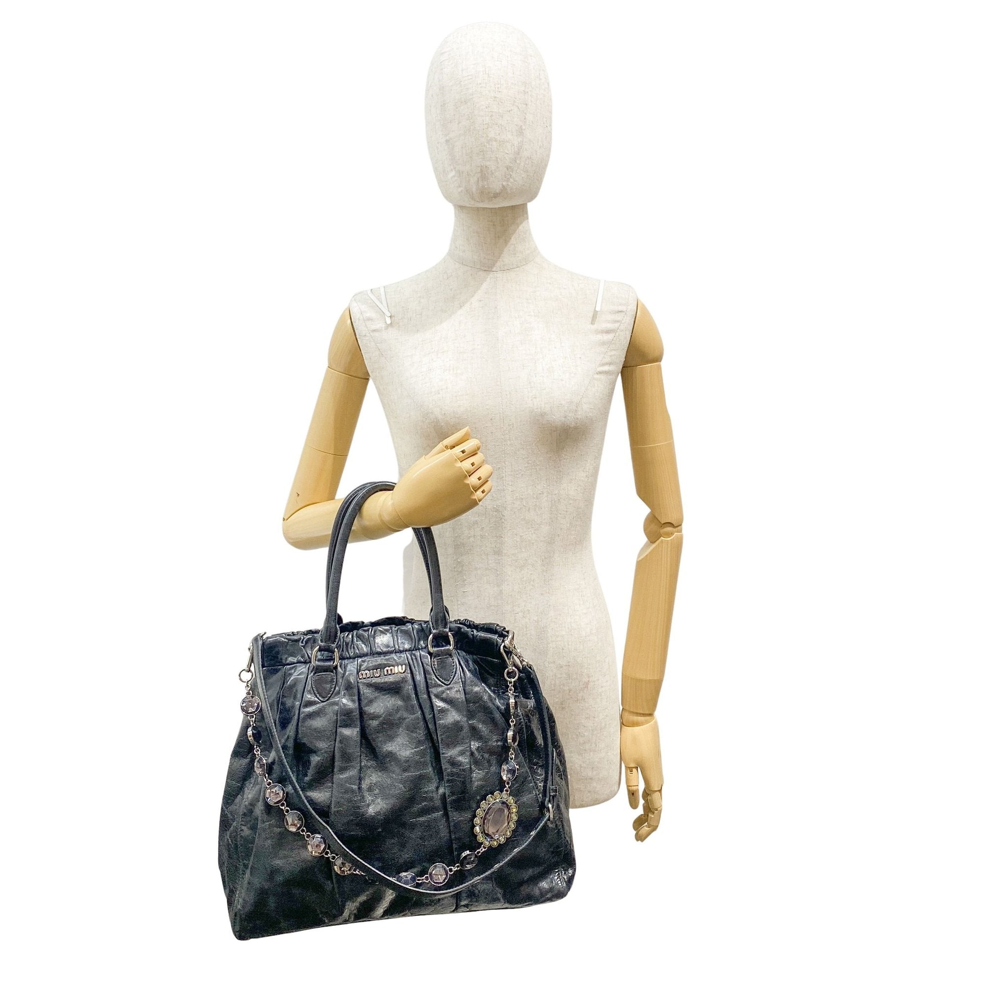 Black Leather Two Way Bag