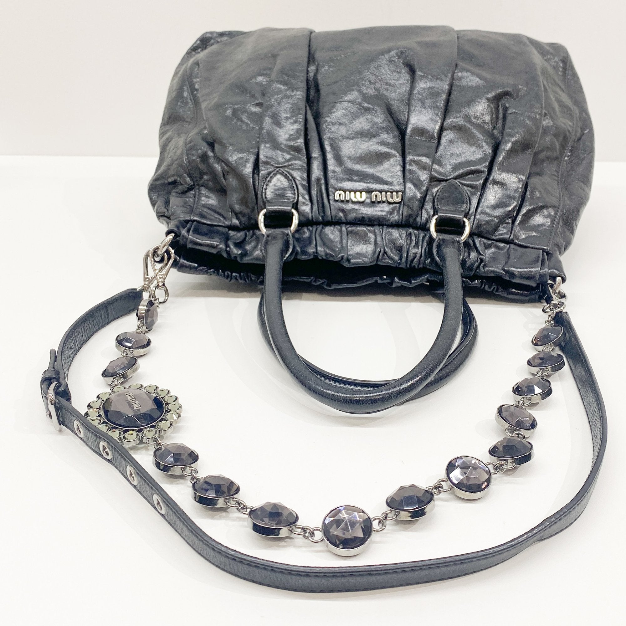 Black Leather Two Way Bag