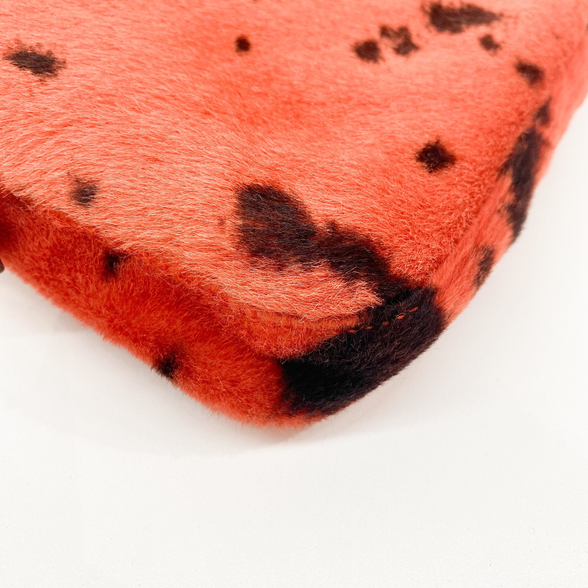 Baguette Orange Dalmatian Pattern Fur Shoulder Bag