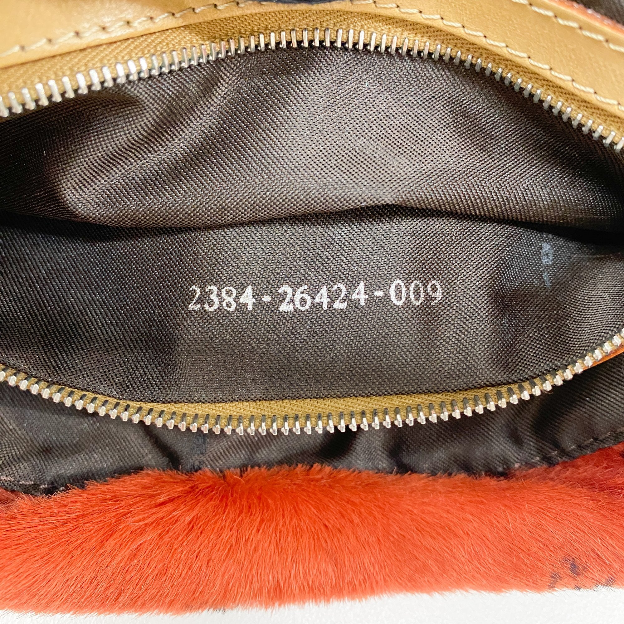 Baguette Orange Dalmatian Pattern Fur Shoulder Bag