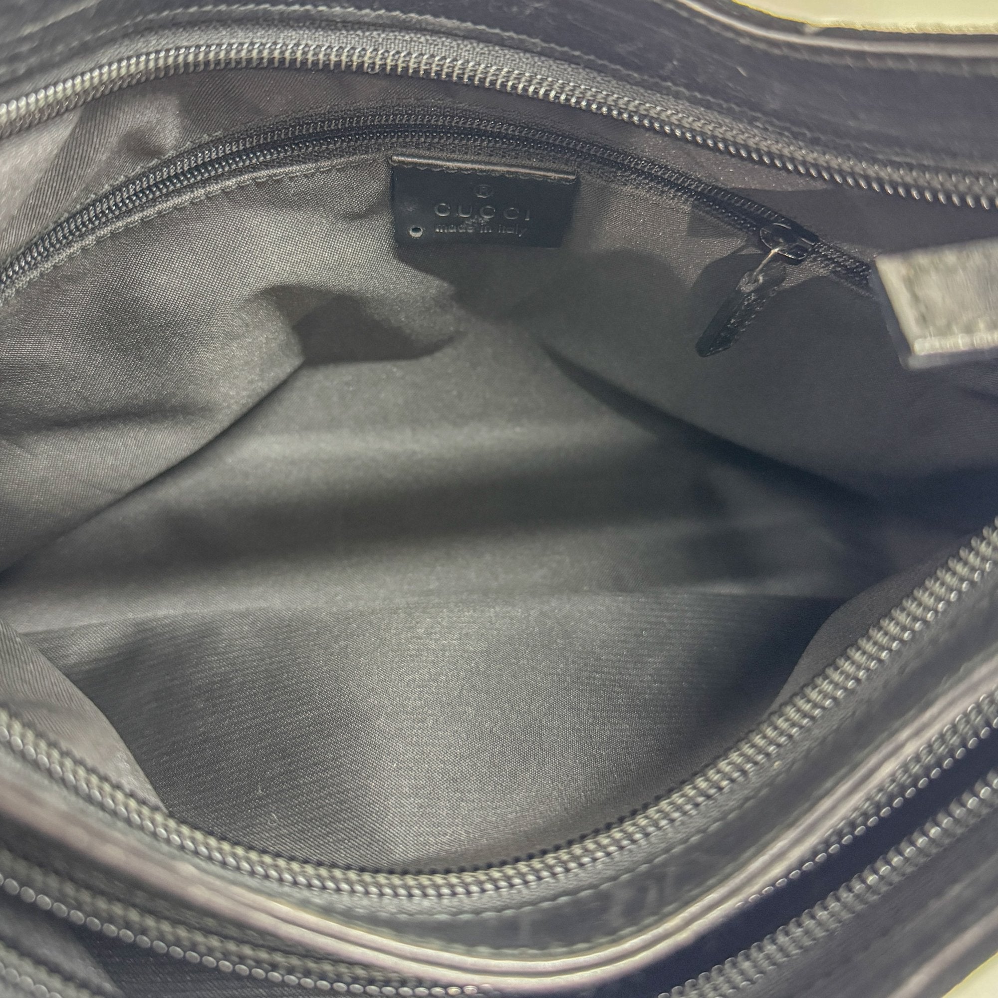 GG Black Canvas Suede Shoulder Bag