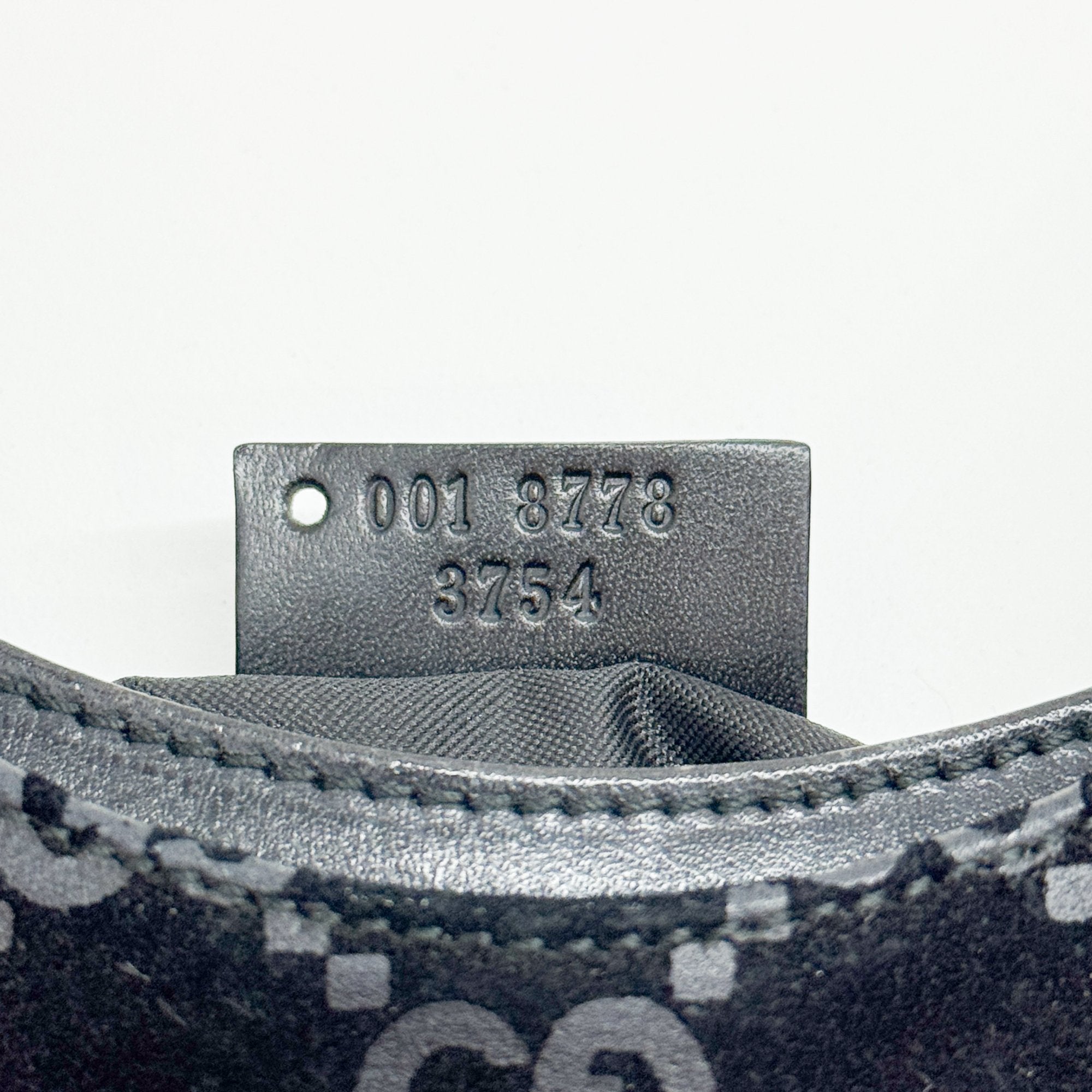 GG Black Canvas Suede Shoulder Bag