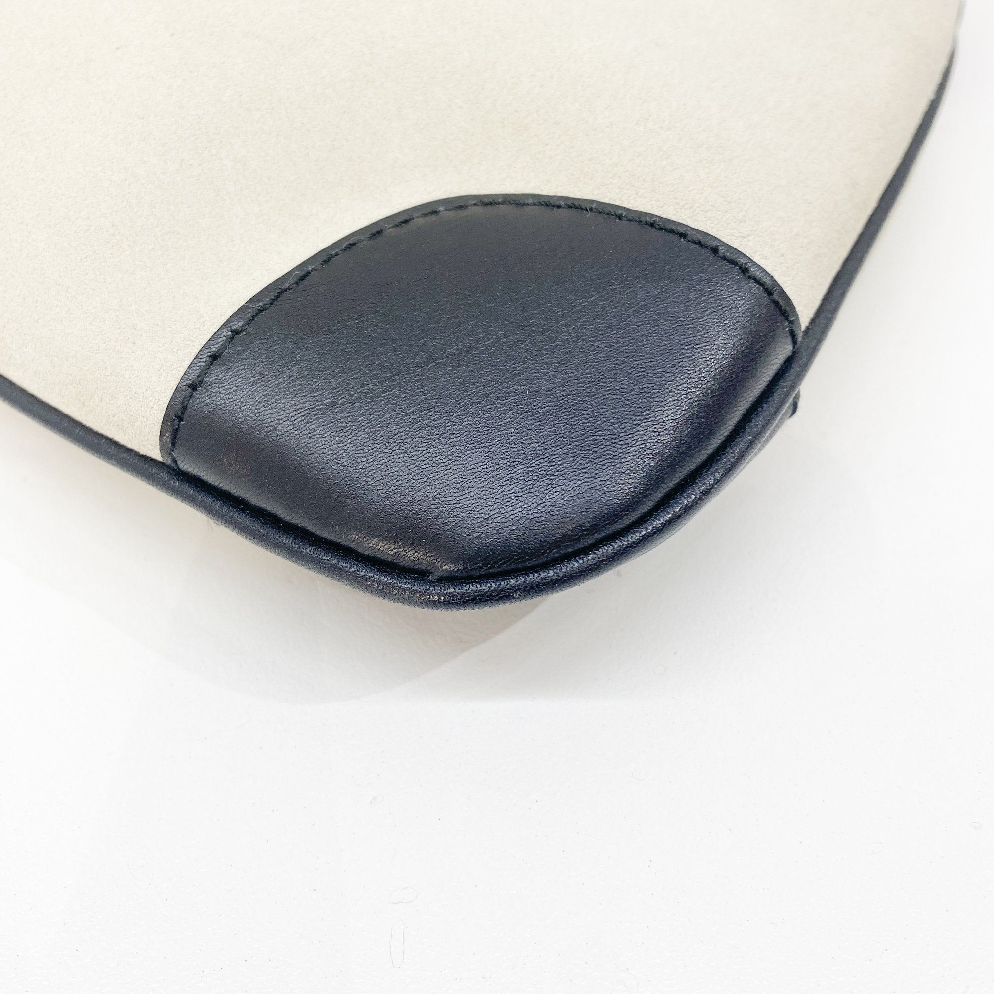 Gold Tiger Head Sand Beige Suede Shoulder Bag