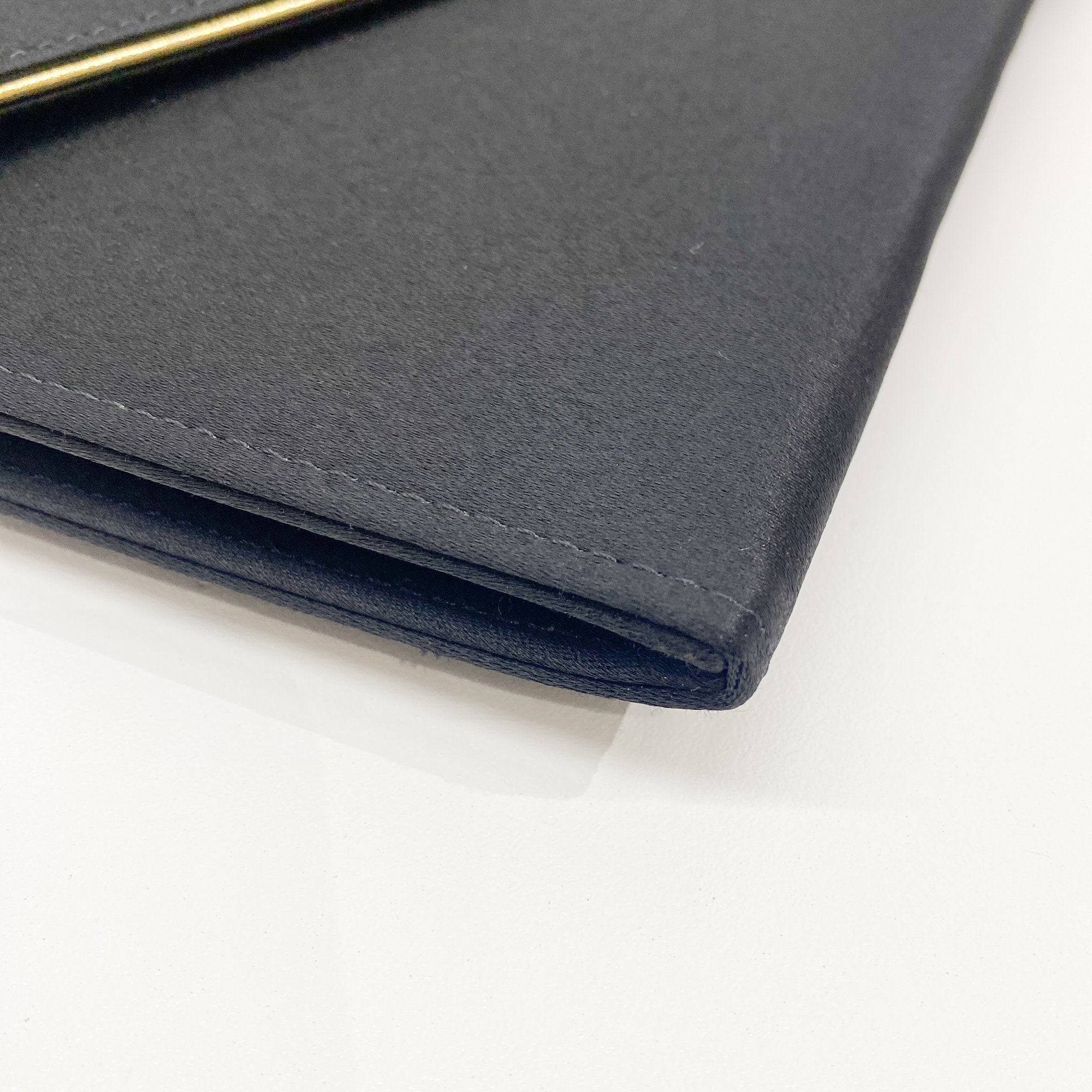 Black Satin Clutch Bag