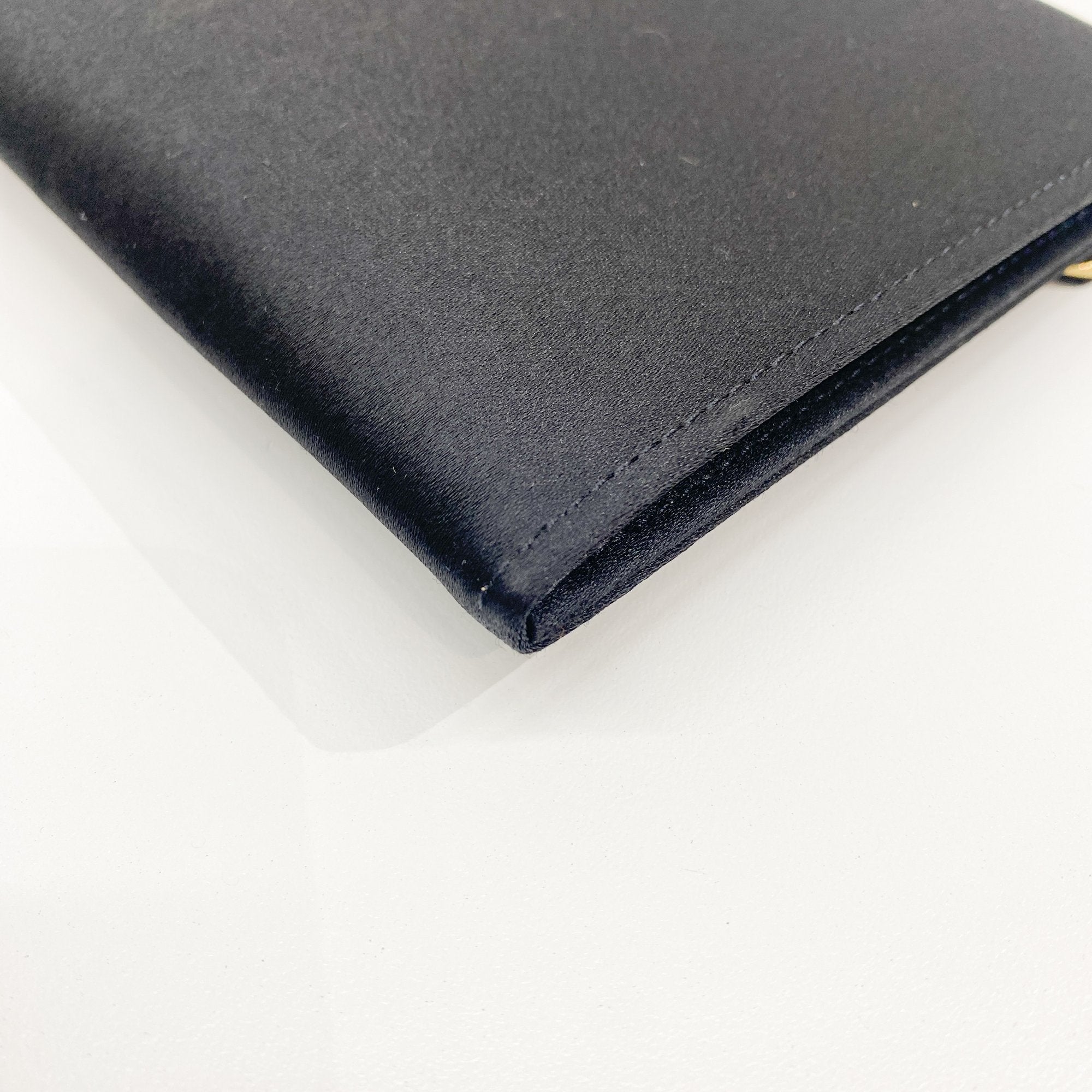 Black Satin Clutch Bag