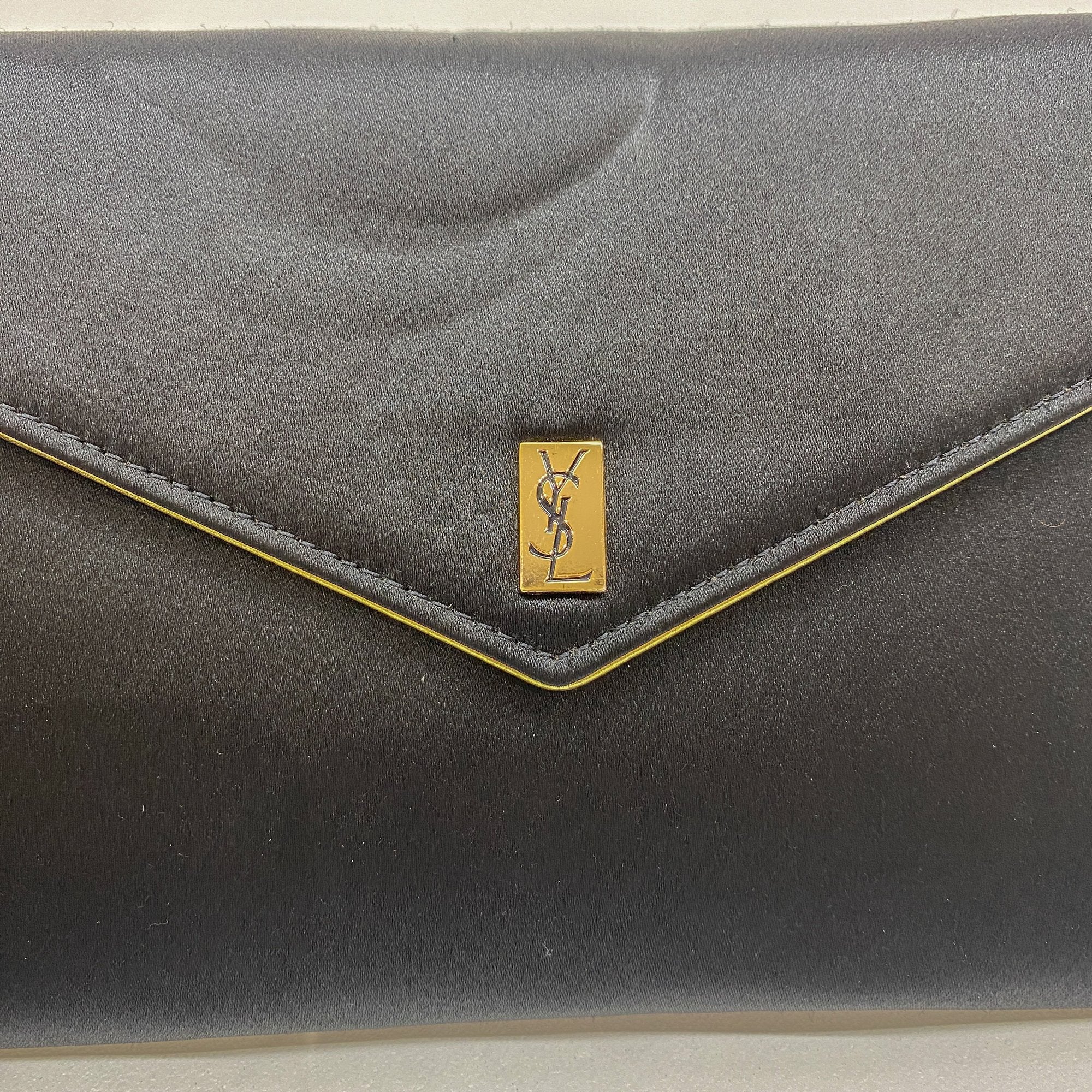 Black Satin Clutch Bag