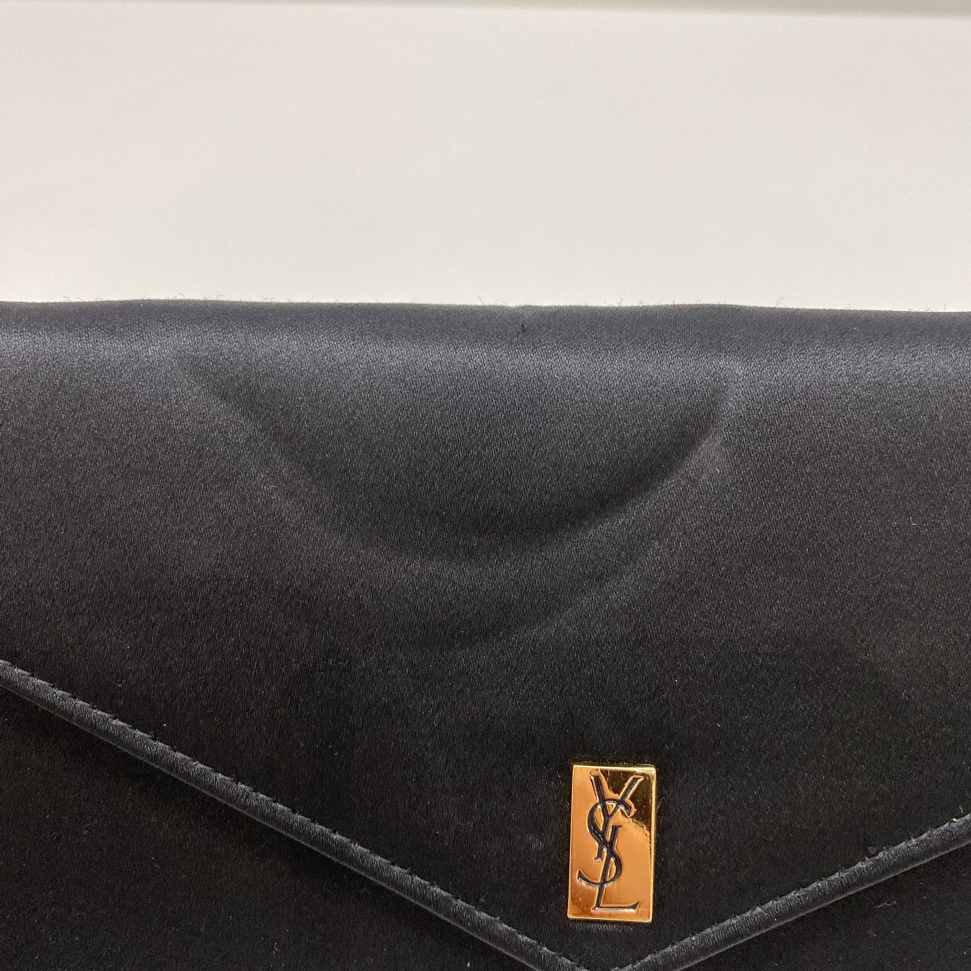 Black Satin Clutch Bag