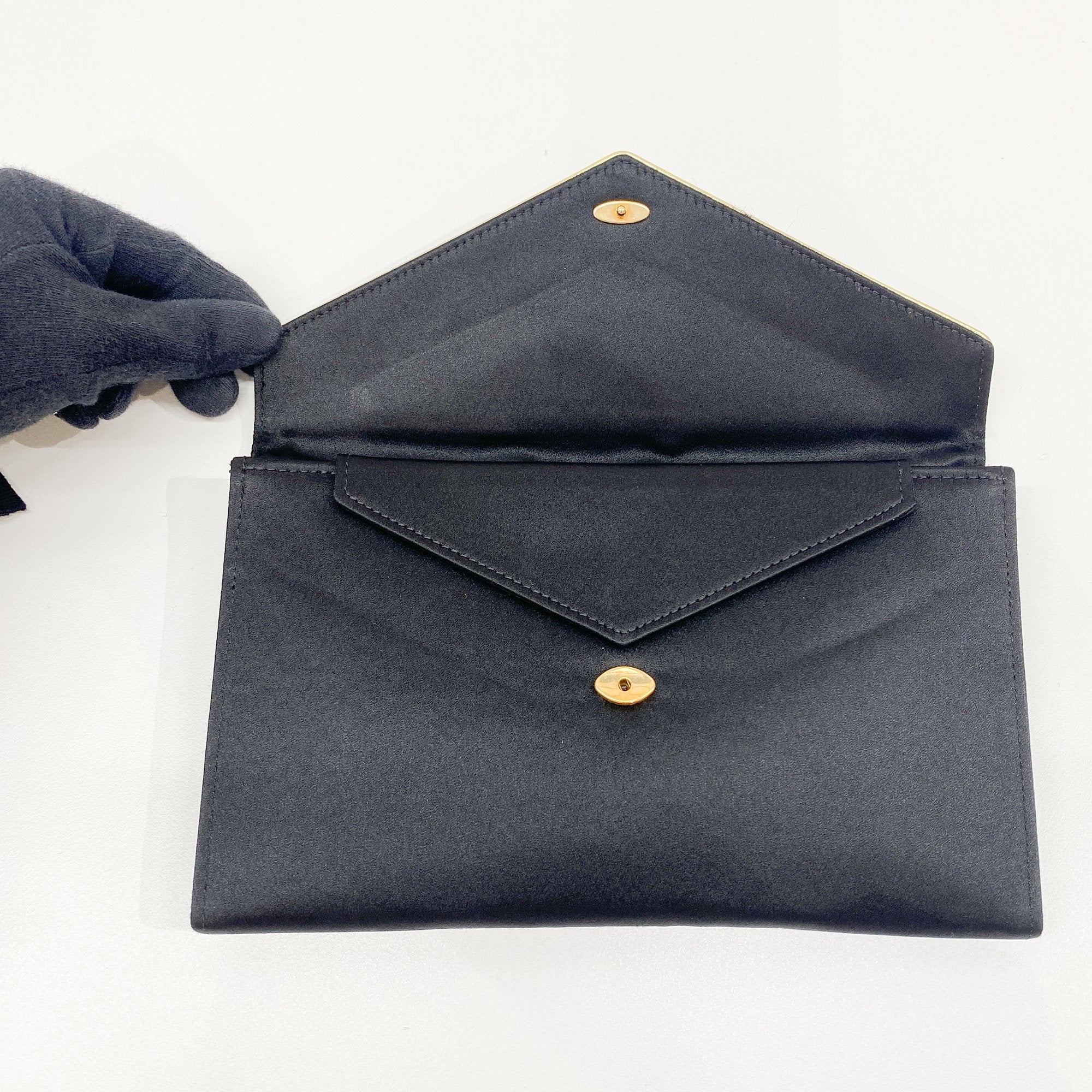 Black Satin Clutch Bag
