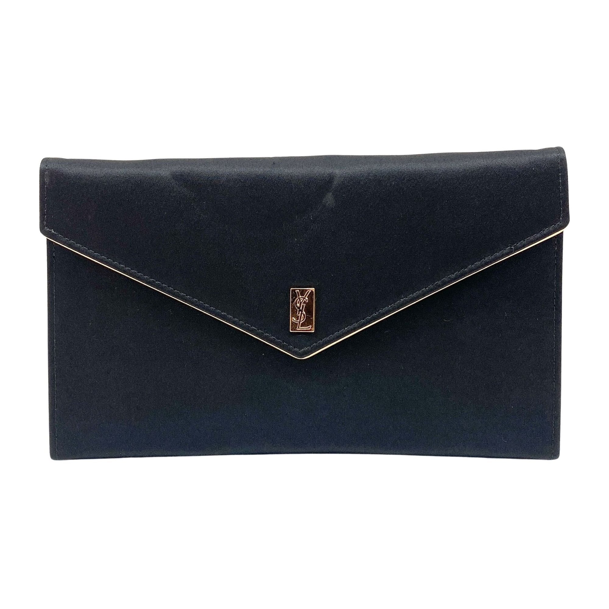 Black Satin Clutch Bag